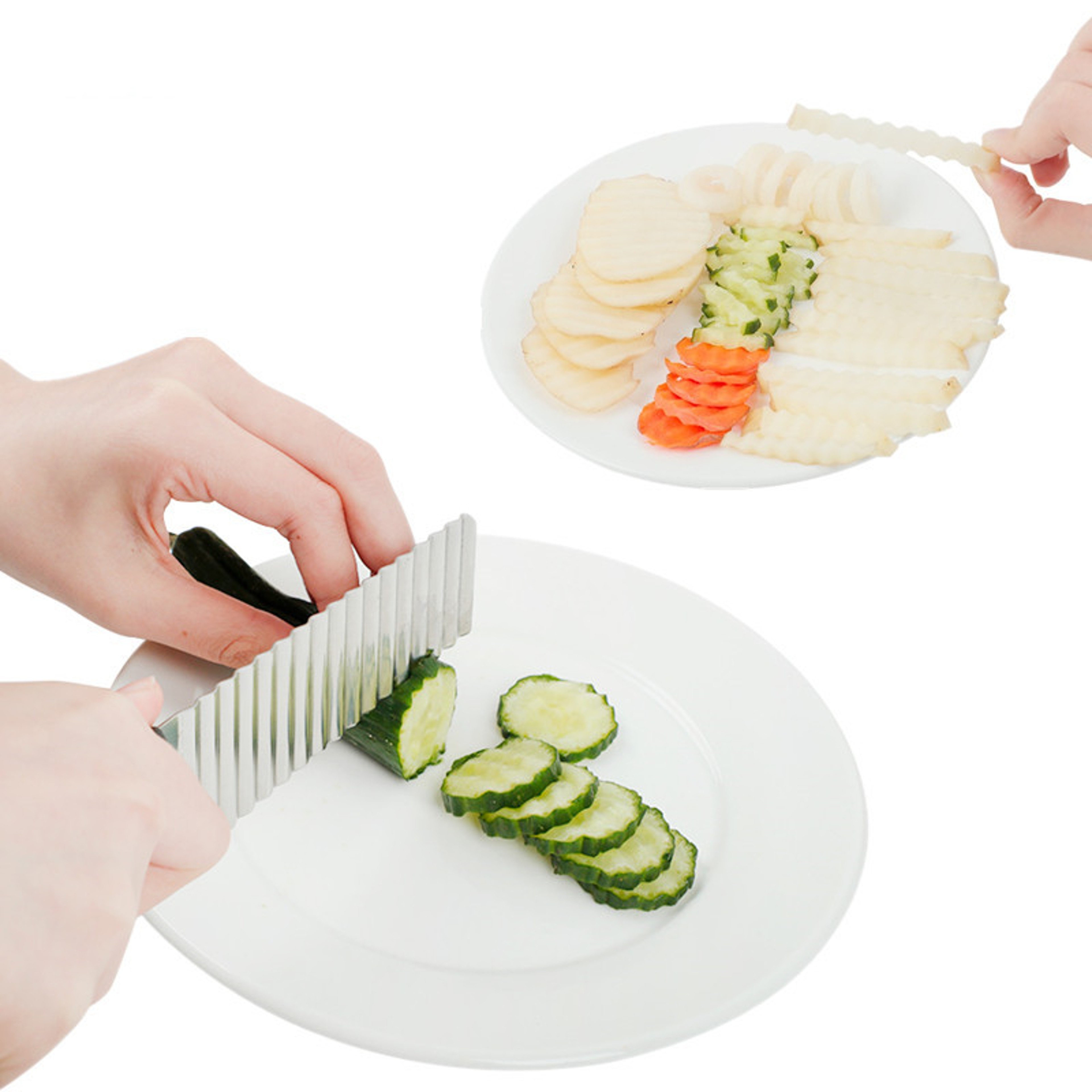 Stainless Steel Wavy French Fry Cutter  Durable Potato Slicer  Vegetable Chopper 4