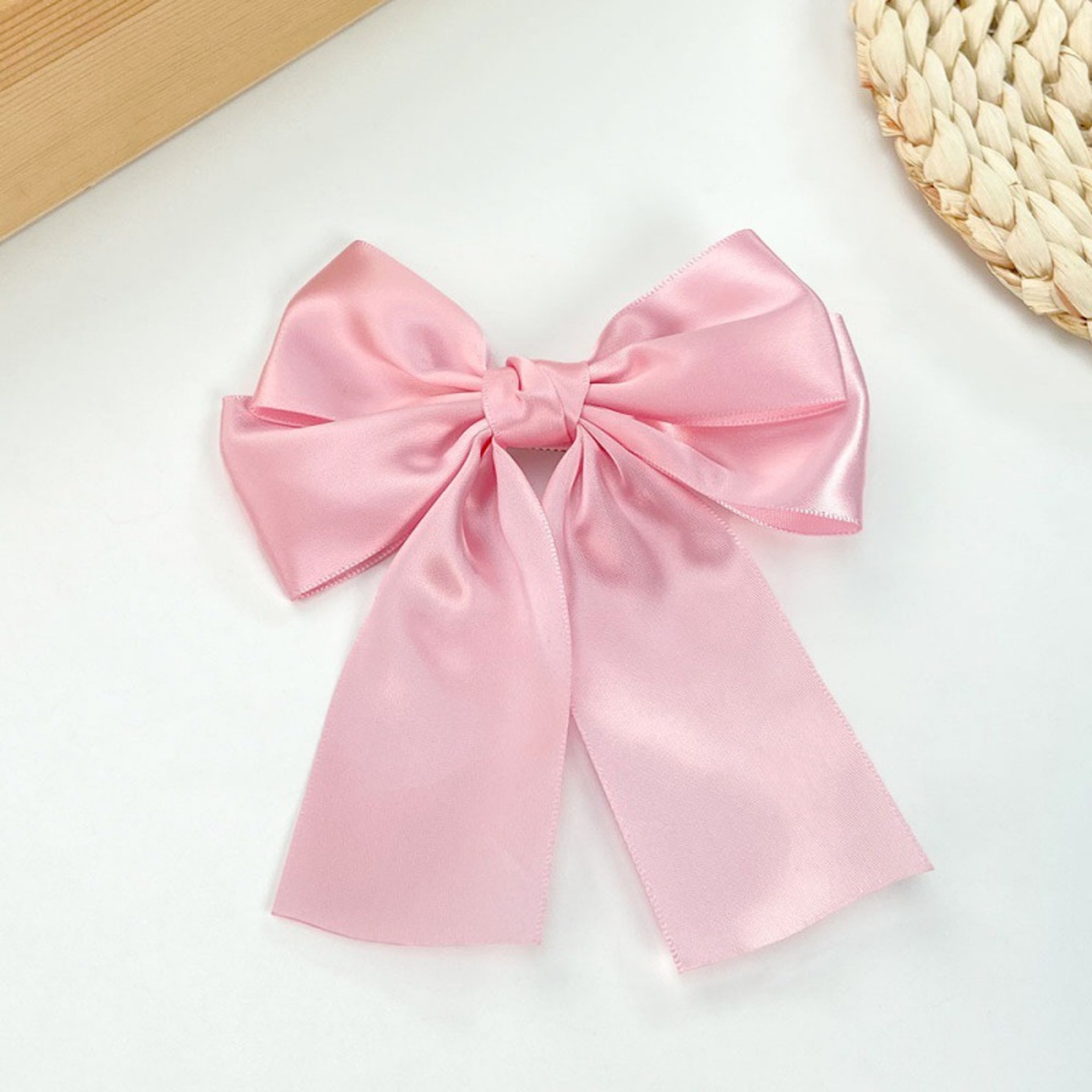 Elegant Satin Layered Bow Hair Clip  Silky Ribbon Hairpin For Women  Girls 6