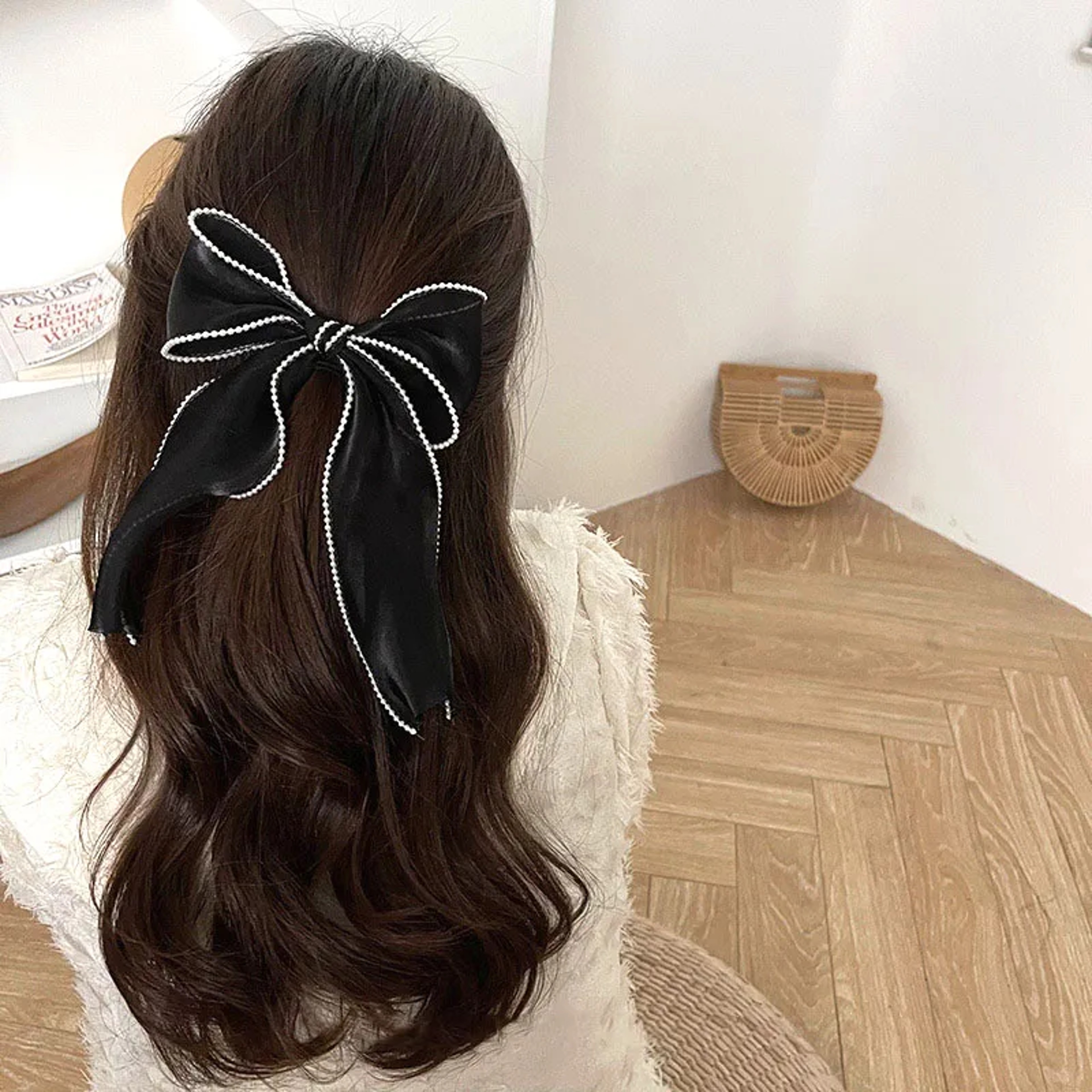 Cute Bow Hair Clip For Women  Solid Color Ponytail Clip Stylish Hairpin Barrettes Perfect Gift For  1