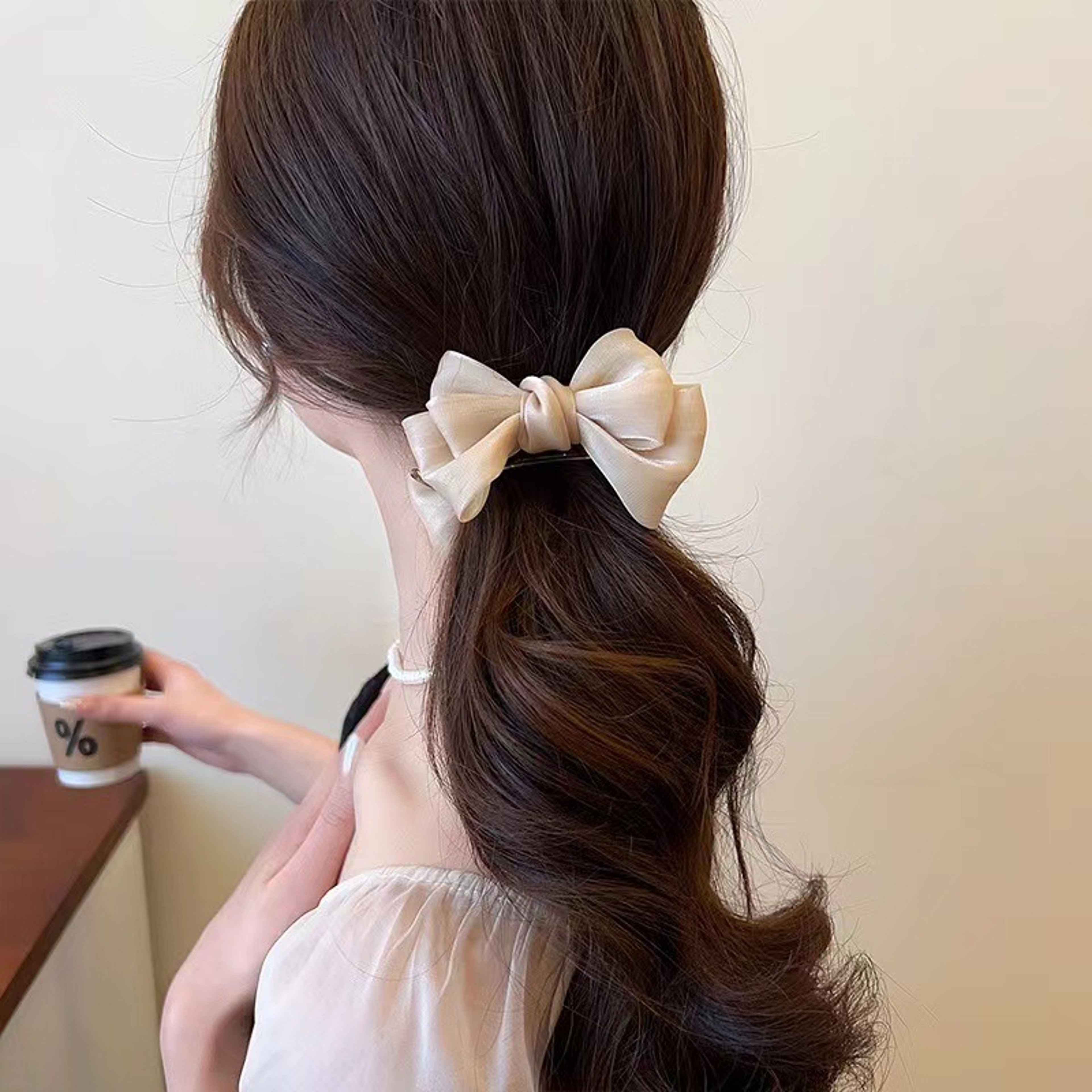 Elegant Bow Mesh Hair Clip For Women  KoreanInspired Fashion Hair Accessory For Ponytail  Braid 0
