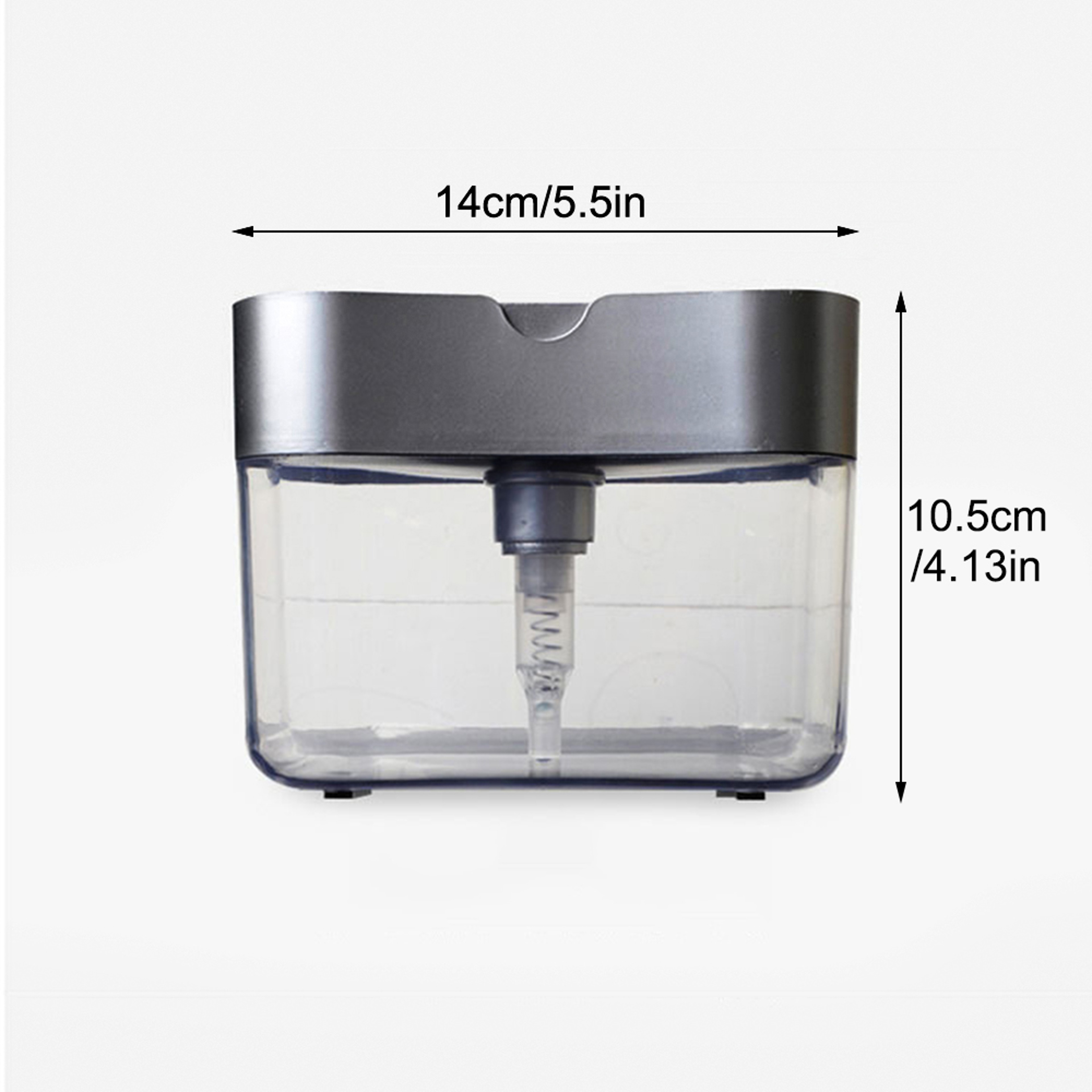 Durable Kitchen Soap Liquid Dispenser With Sponge Holder  Leakproof  Easy Refill Black 6