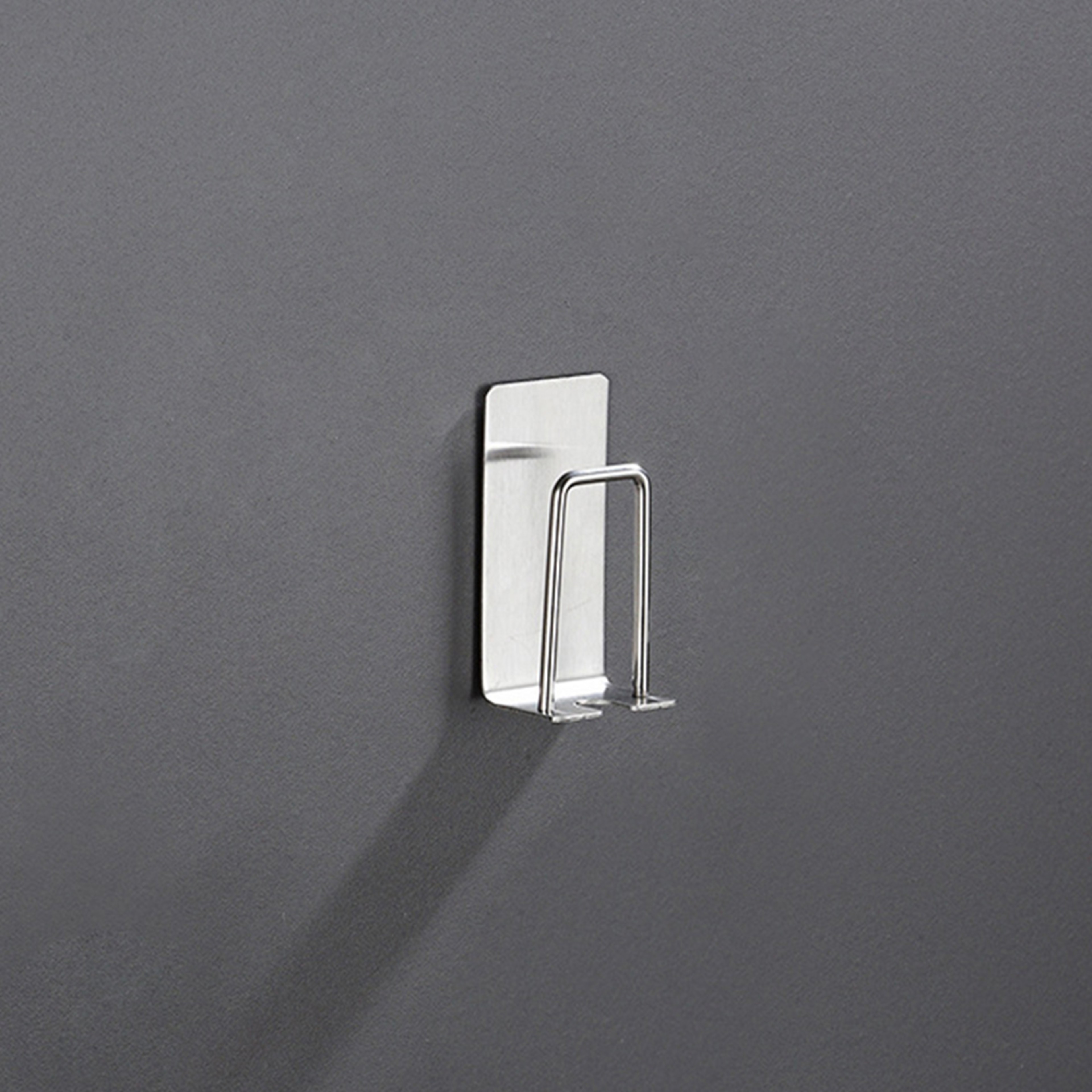 WallMounted Stainless Steel Toothbrush Holder With Cup Rack No Drilling SpaceSaving Bathroom Shelf 5