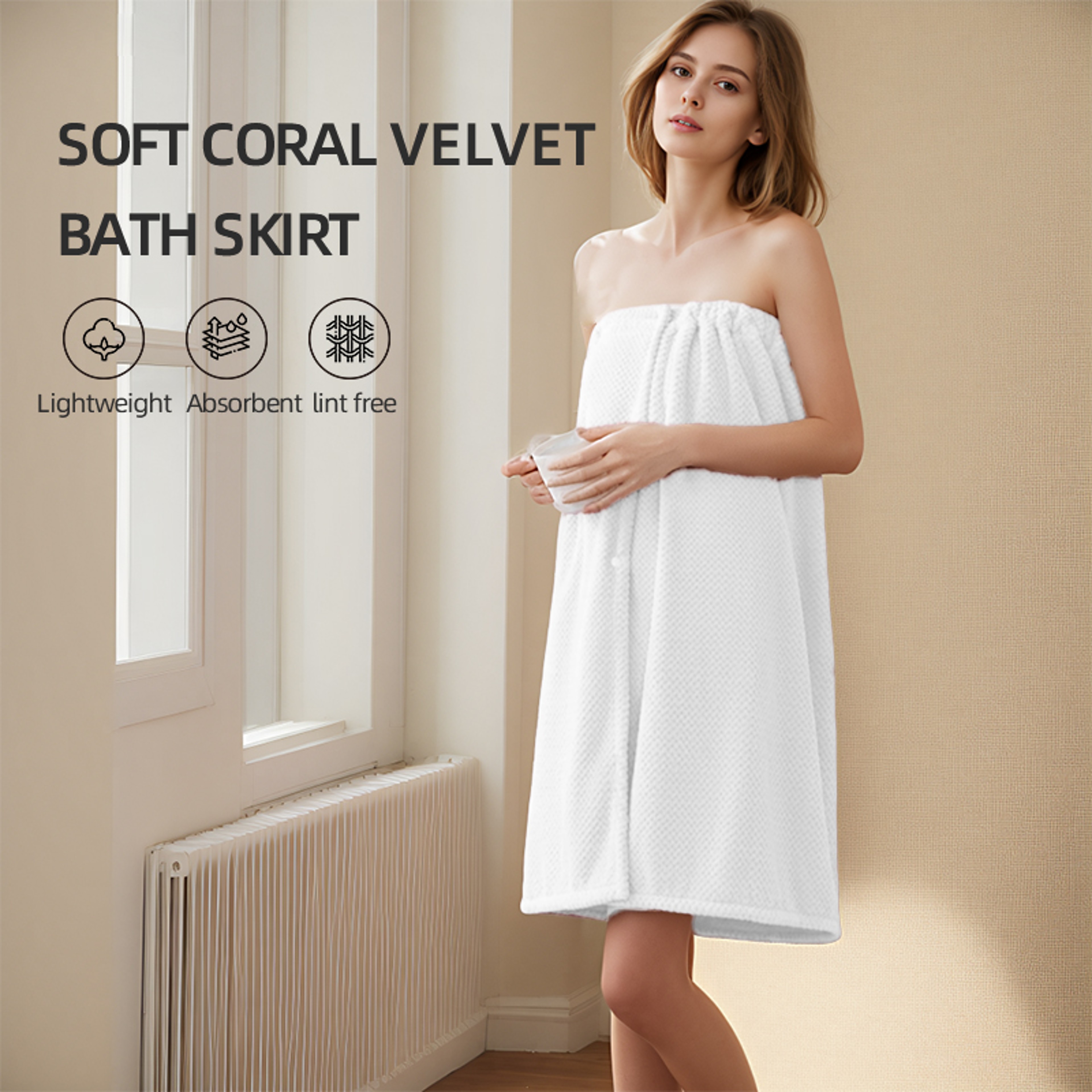 Quick Dry Microfiber Bath Wrap  Hair Towel Set For Women  Soft  Absorbent Shower Spa Skirt And Turb 4
