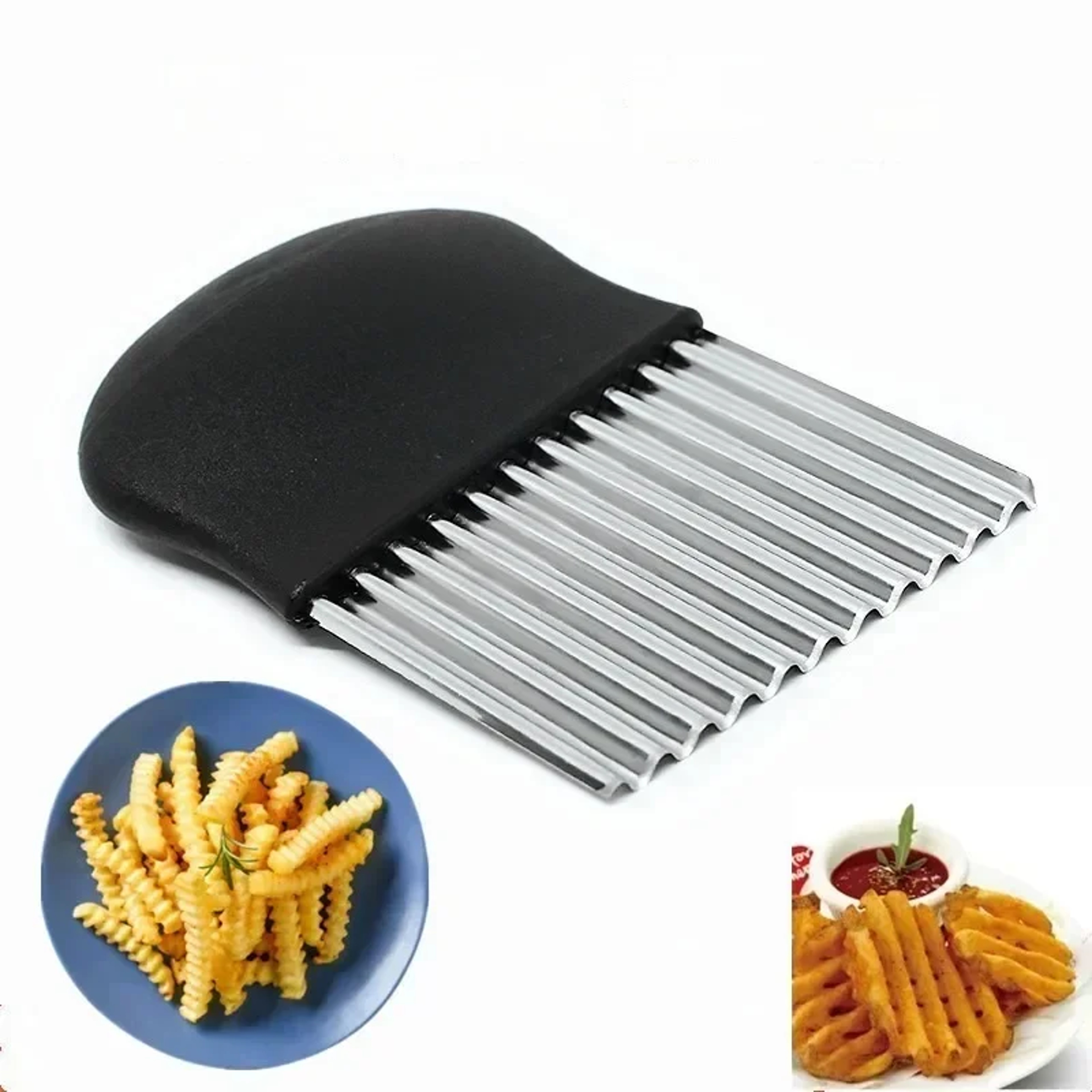 Stainless Steel Wavy Potato Cutter Knife – Perfect for Slicing Potatoes, Vegetables, and More – view 6
