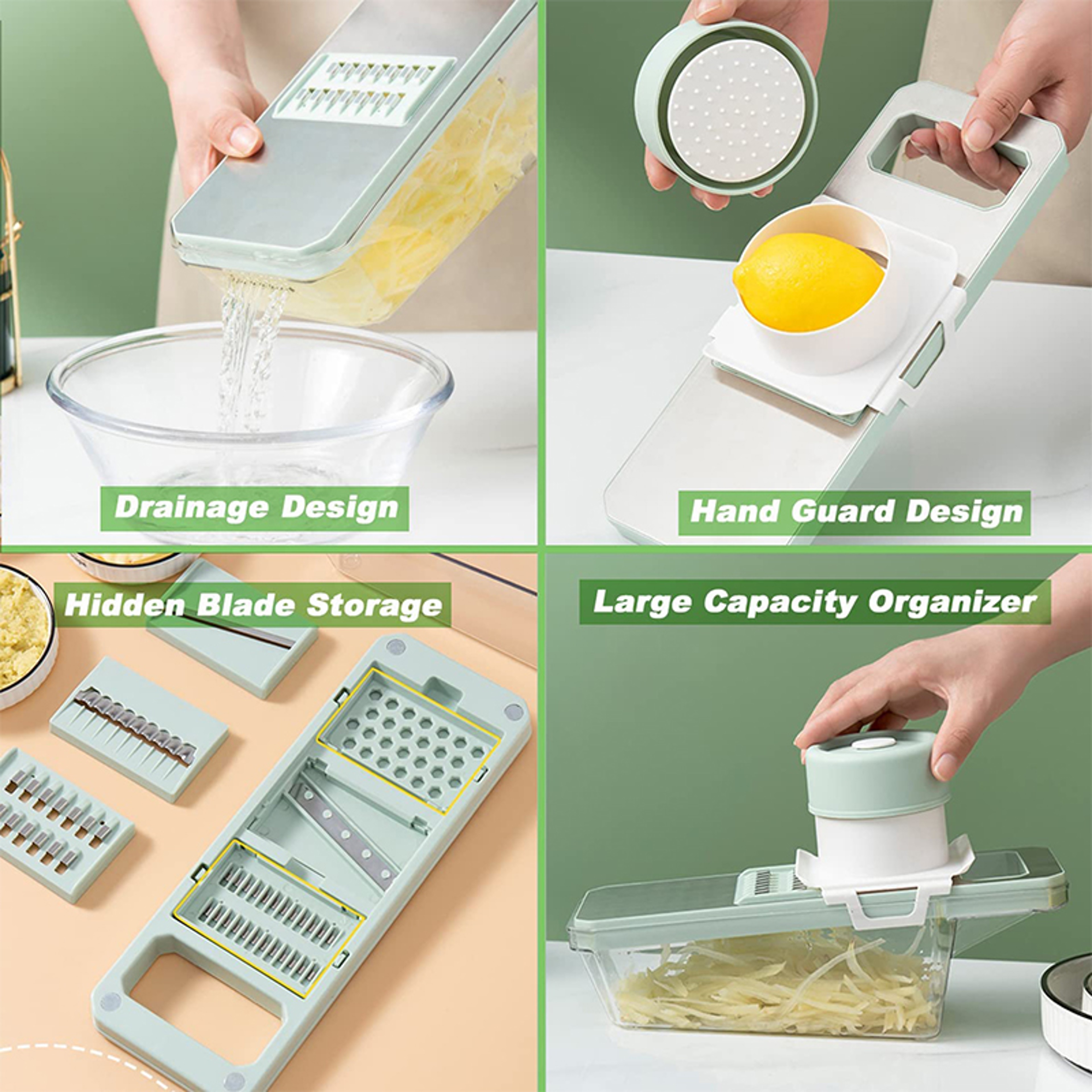 Vegetable Slicer Mandoline With Interchangeable Blades And Julienne Shredder 3