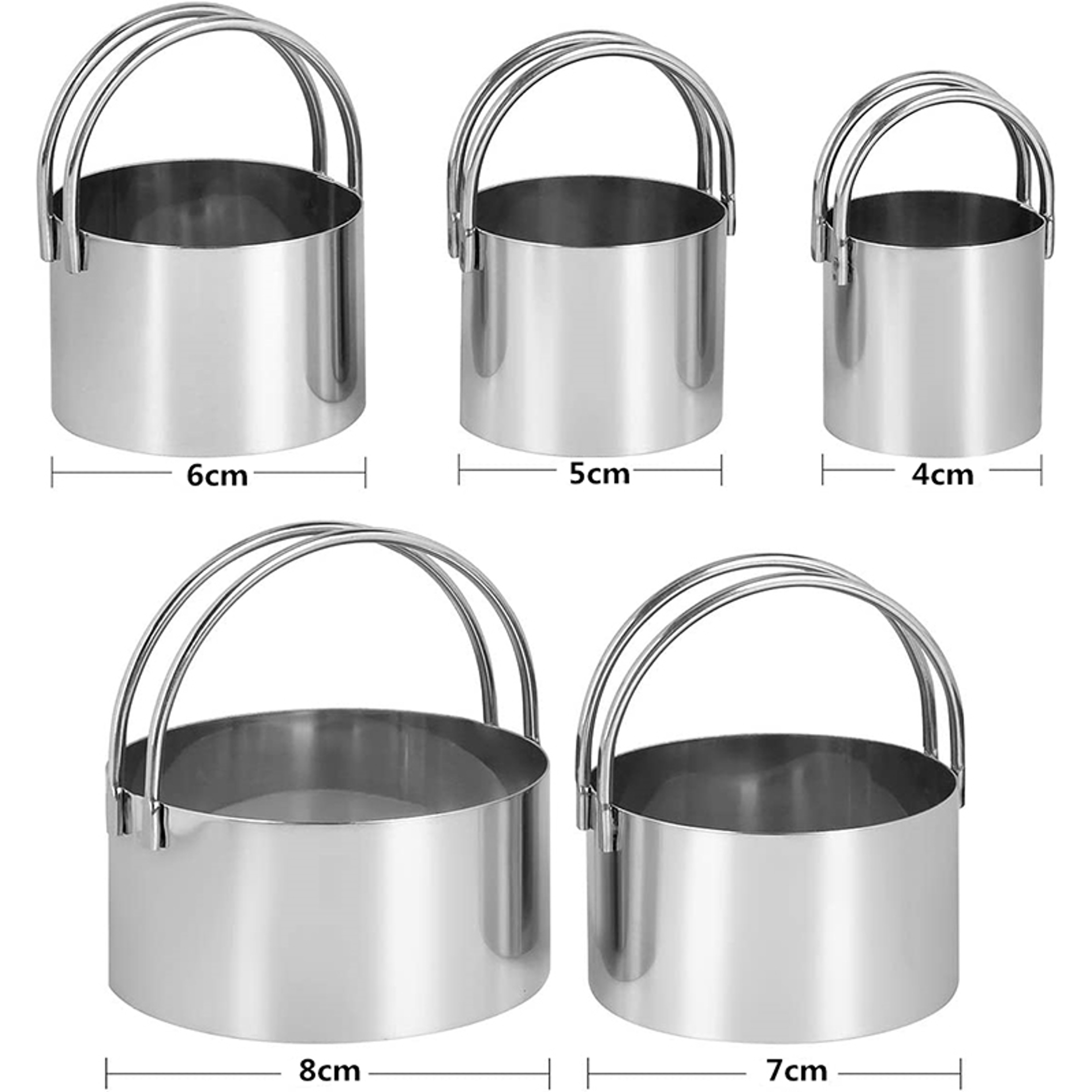 Stainless Steel Circle Biscuit Cutter Set  Piece Round Cookie Mold For Baking 2