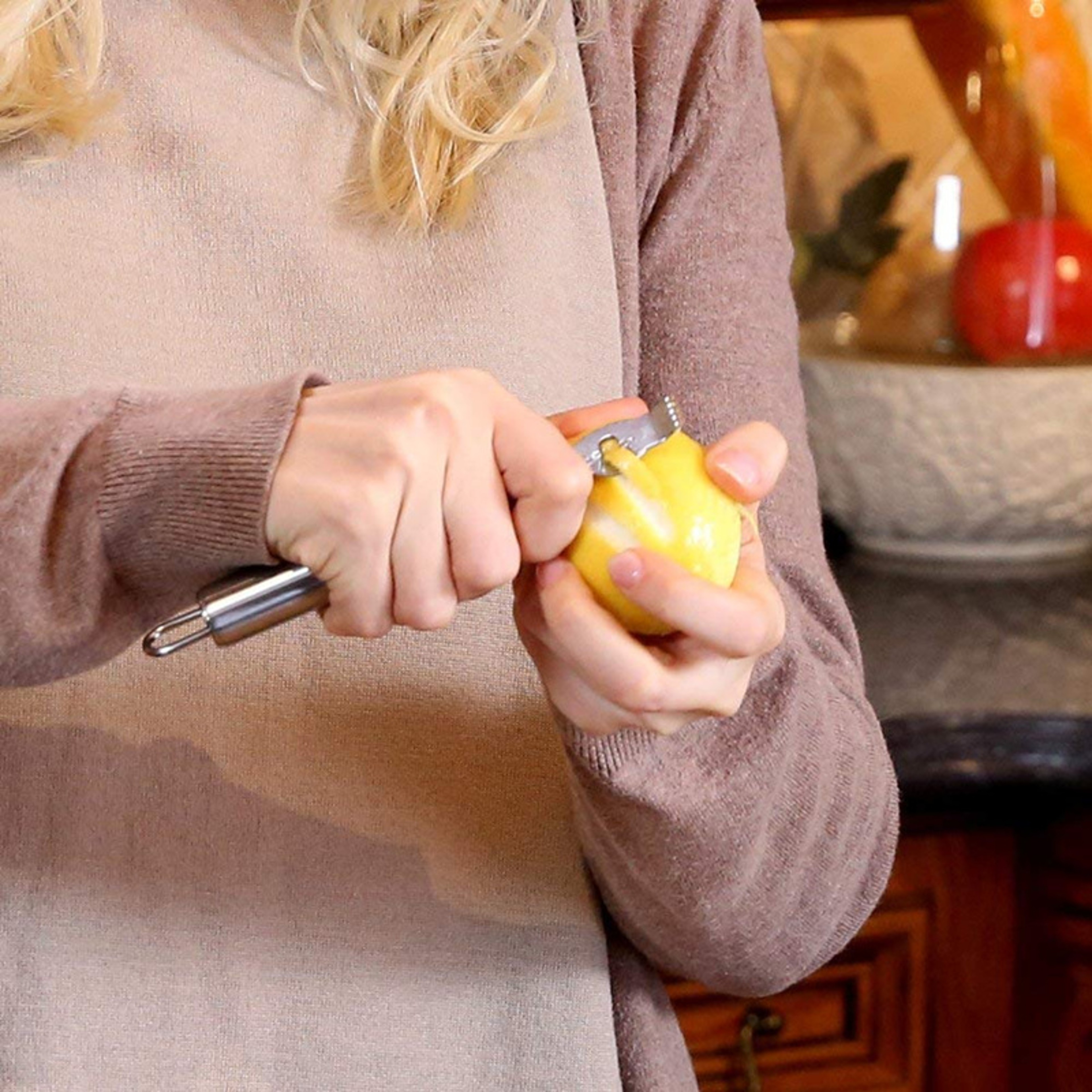 Stainless Steel Lemon Zester Grater With Channel Knife And Hanging Loop For Citrus Fruits 2