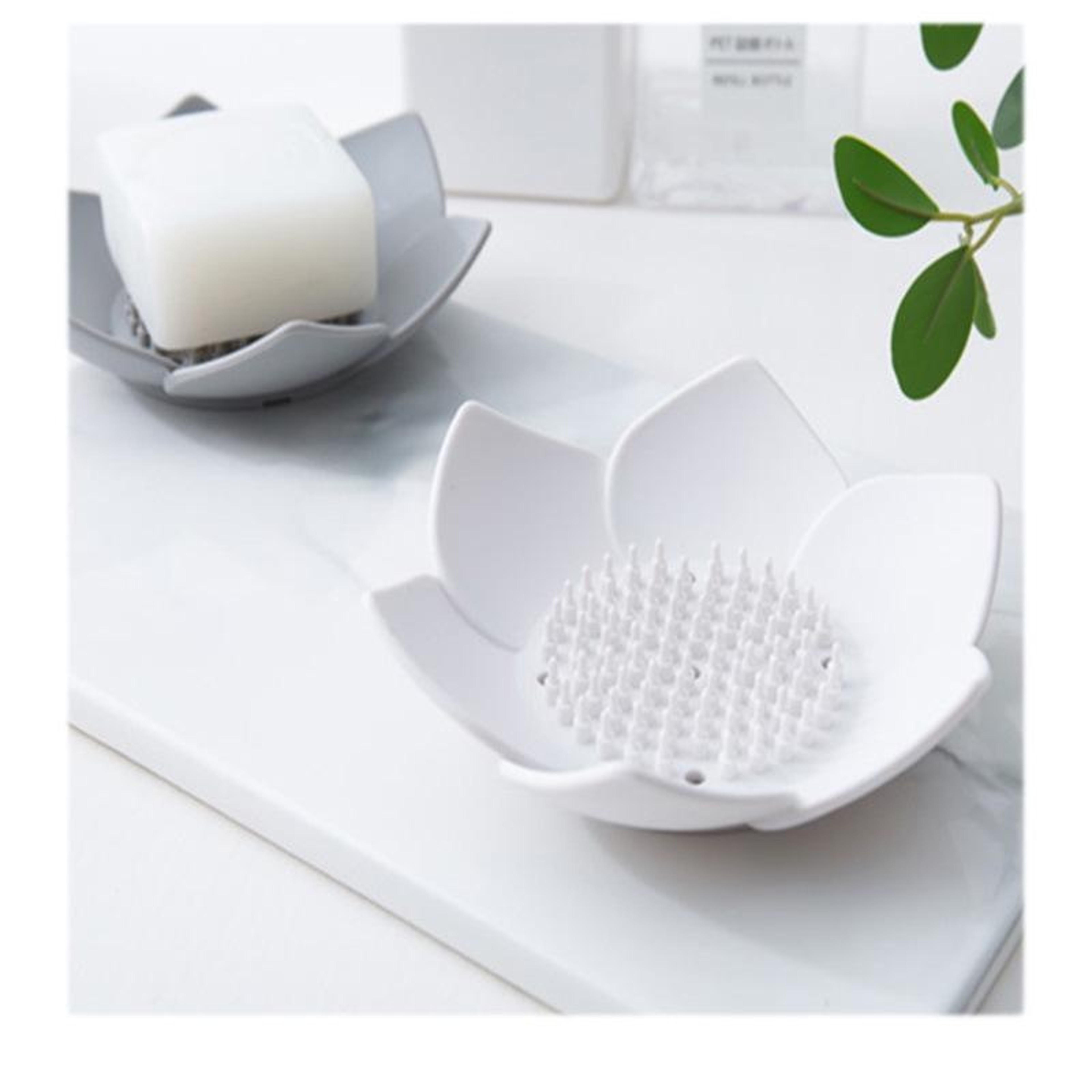 Silicone Lotus Soap Dish  Creative NonPerforated Soap Storage Box For Bathroom And Home Use 3