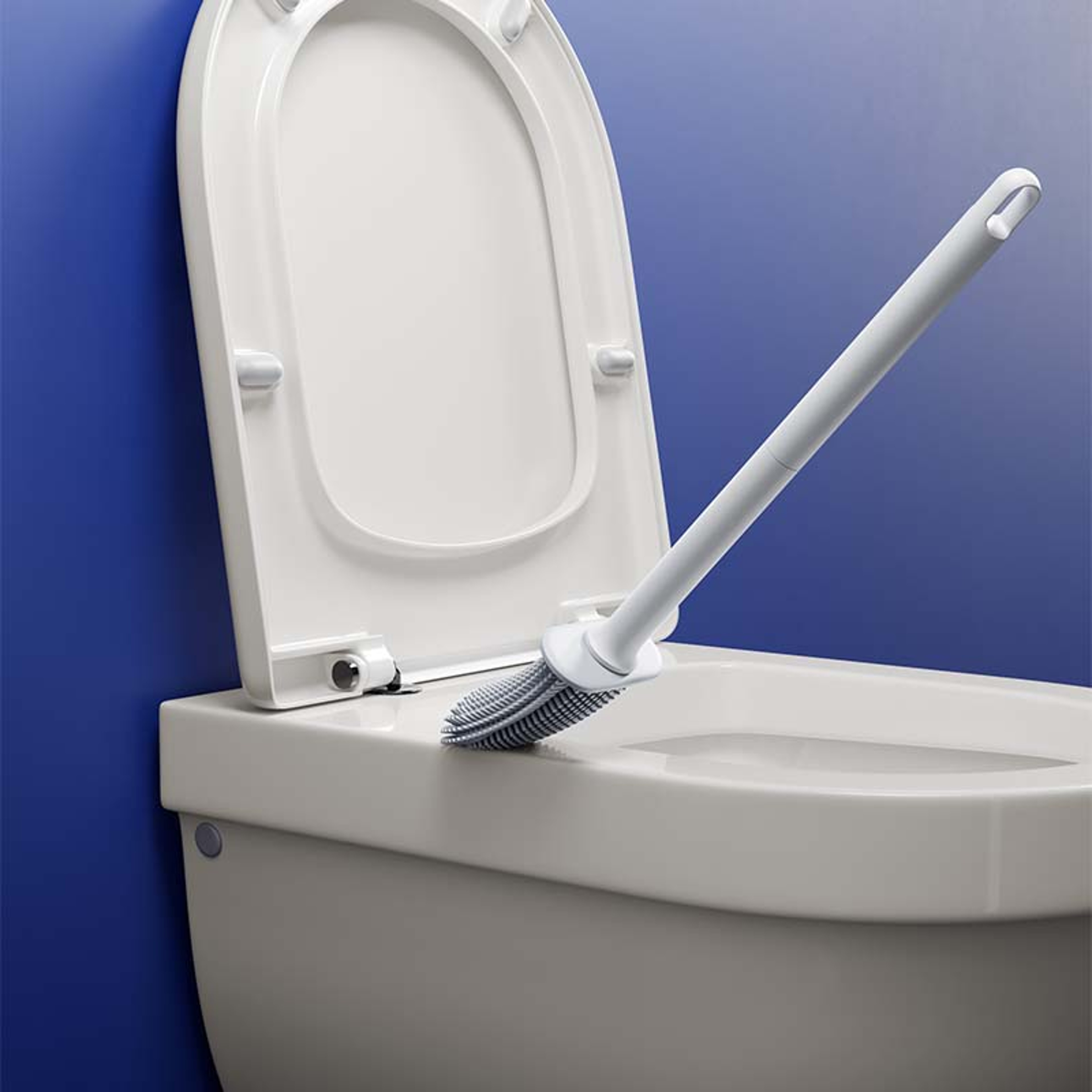 Plastic Wall-Mounted Toilet Brush with Holder – Creative Bathroom Cleaning Tool – view 2