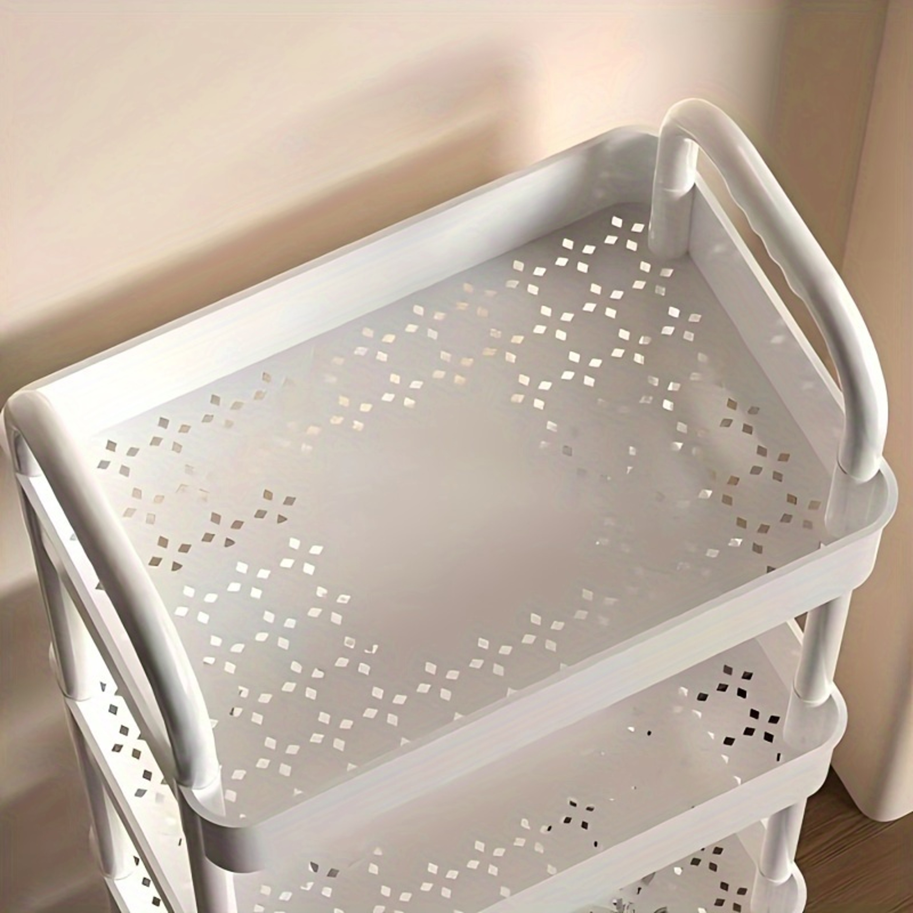 Small Rolling Storage Cart  Multifunctional DoubleLayer Storage Rack For Kitchen  Bathroom 3