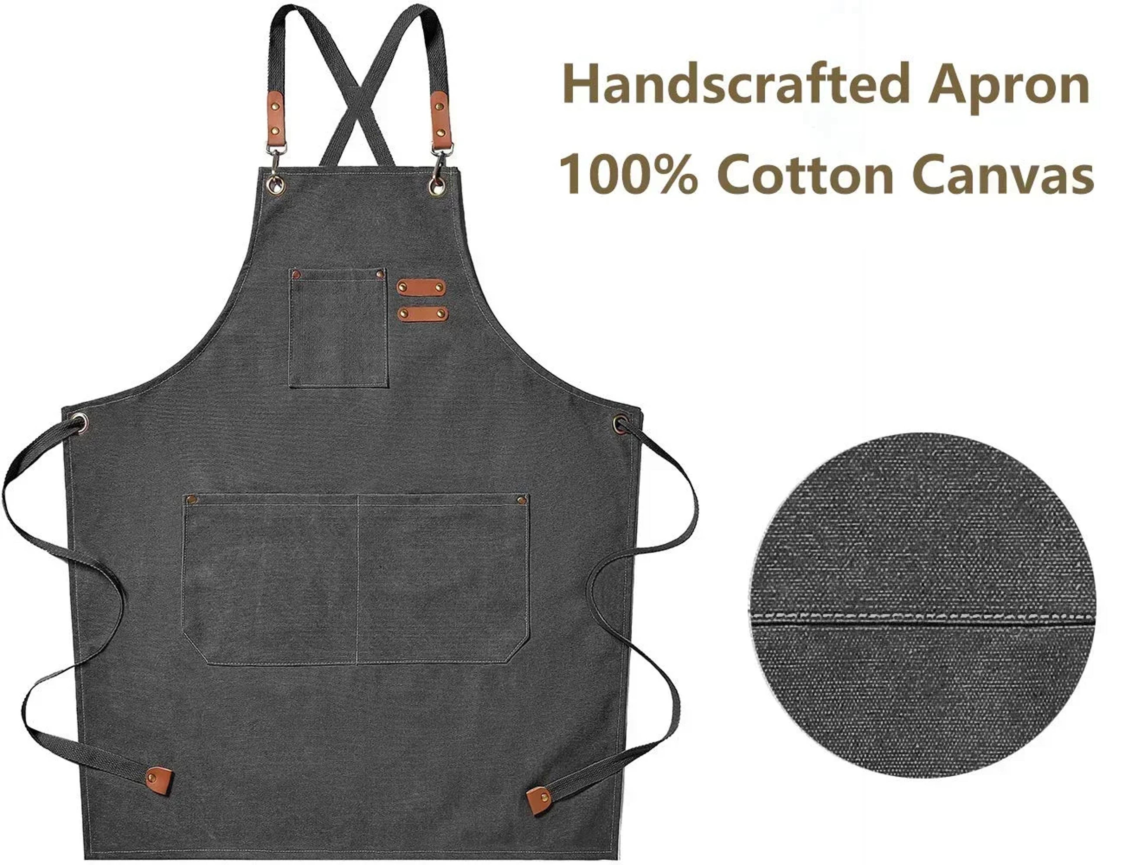 Fashionable Canvas Apron For Men  Women  Perfect For Chefs Grills Restaurants Bars Cafes  Beauty St 2