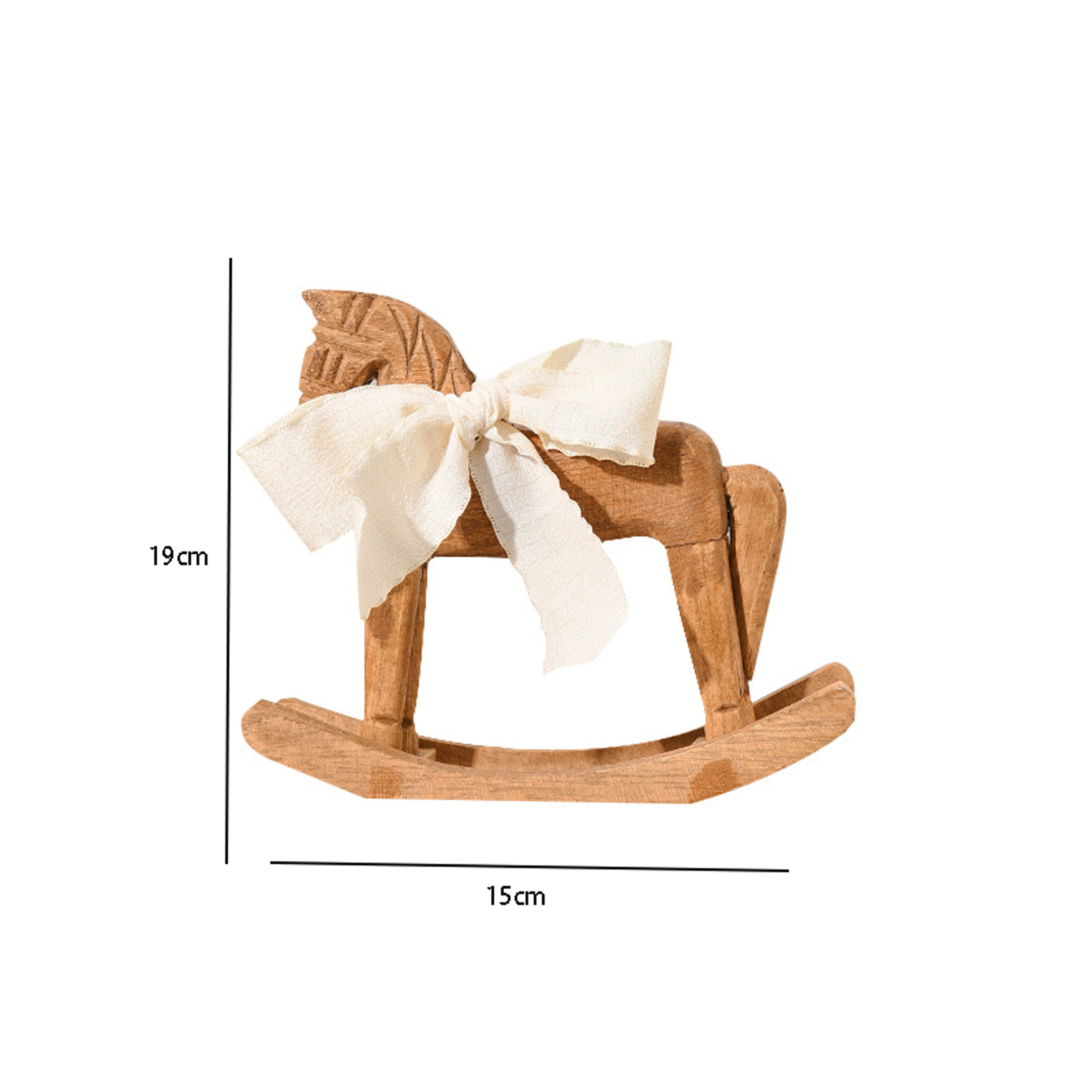 Hand Carved Wooden Horse Rocking Ornament  Retro Desktop Decoration For Friends  Commemorative Gift 3