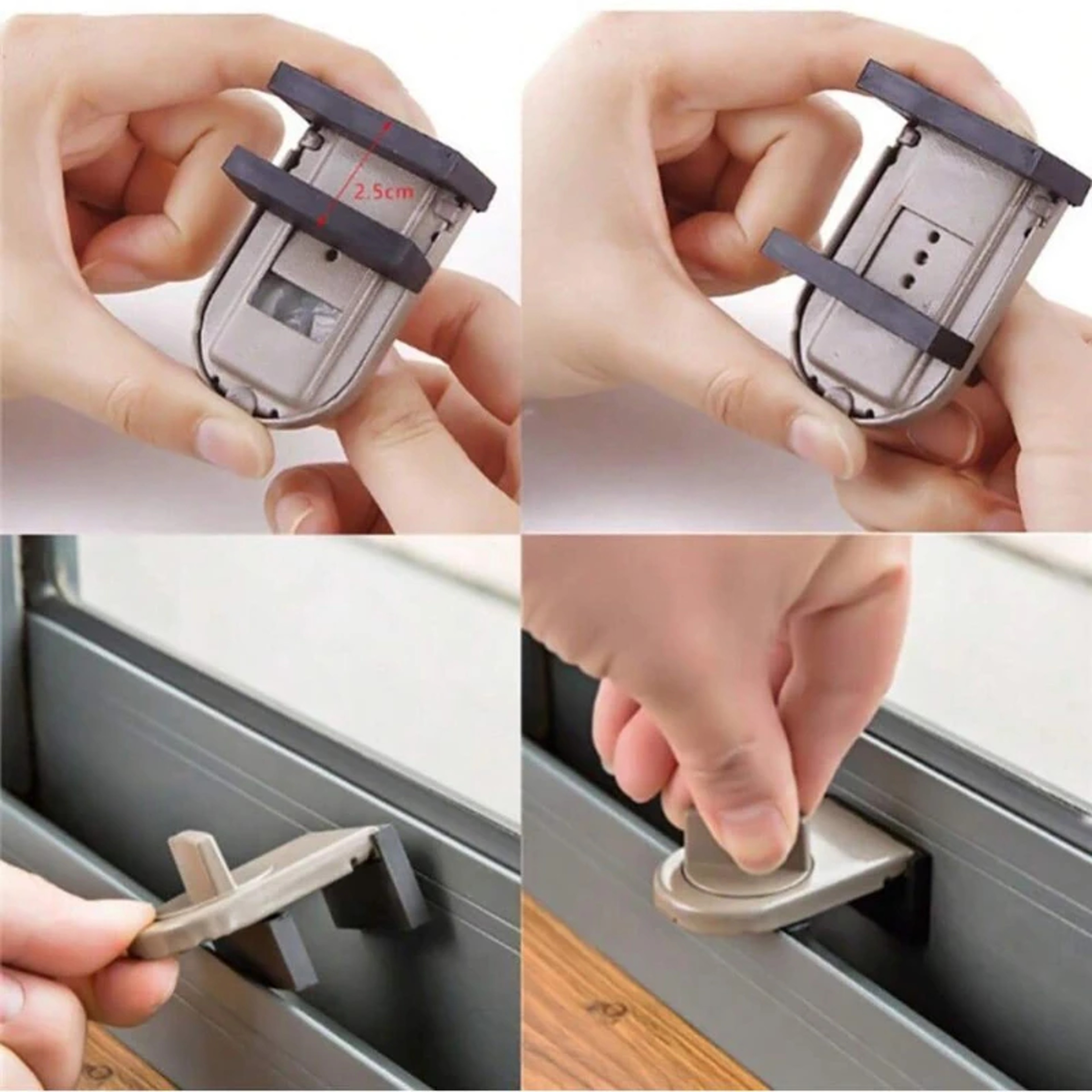 Adjustable Aluminum Alloy Sliding Door  Window Safety Lock  AntiTheft Lock Window Stopper Child Pro 3