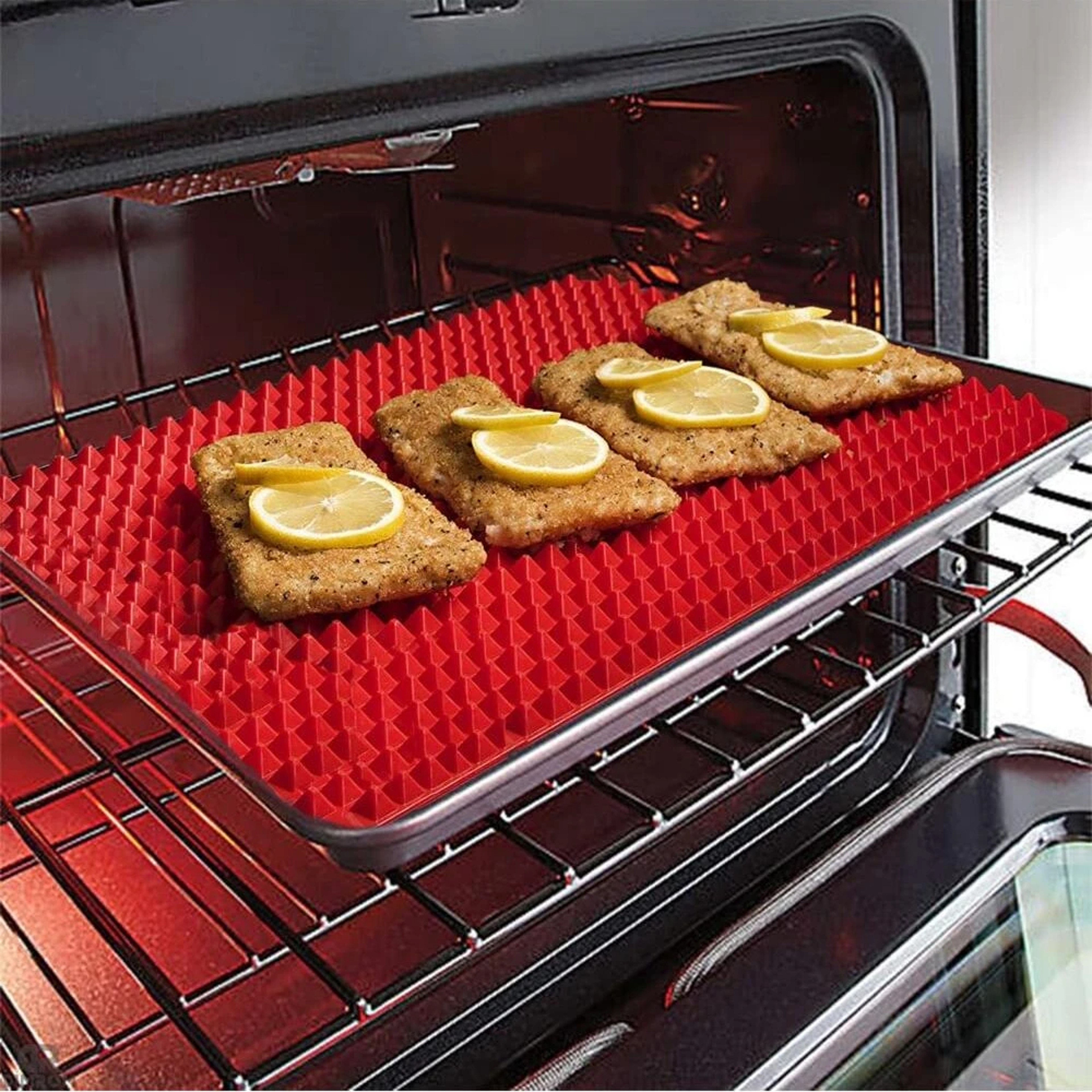 NonStick Silicone Baking Mat With Grid  HeatResistant Versatile BBQ  Oven Mat 0
