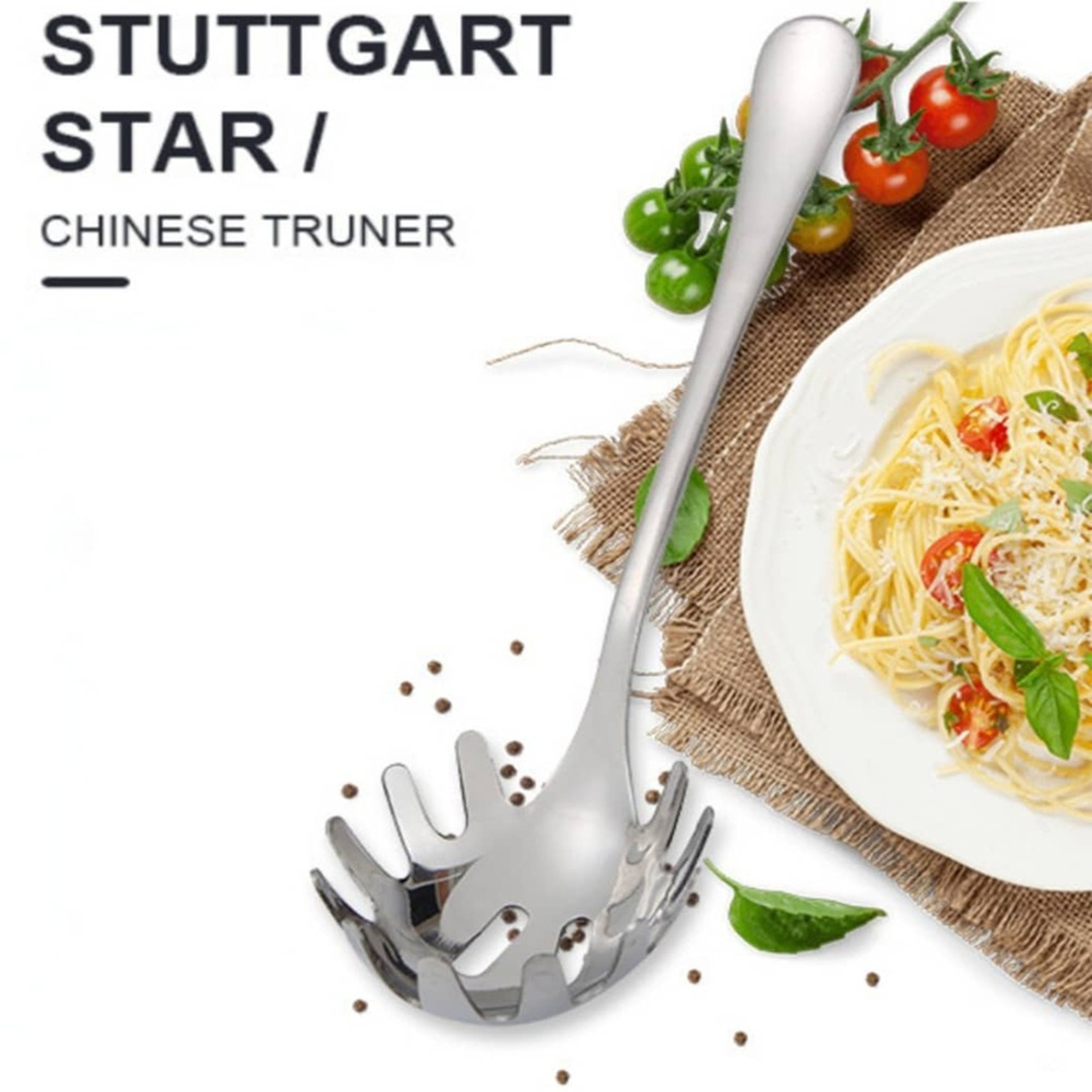 Stainless Steel Multifunctional Noodle Spoon  Strainer  The Ultimate Pasta Colander For Effortless  2