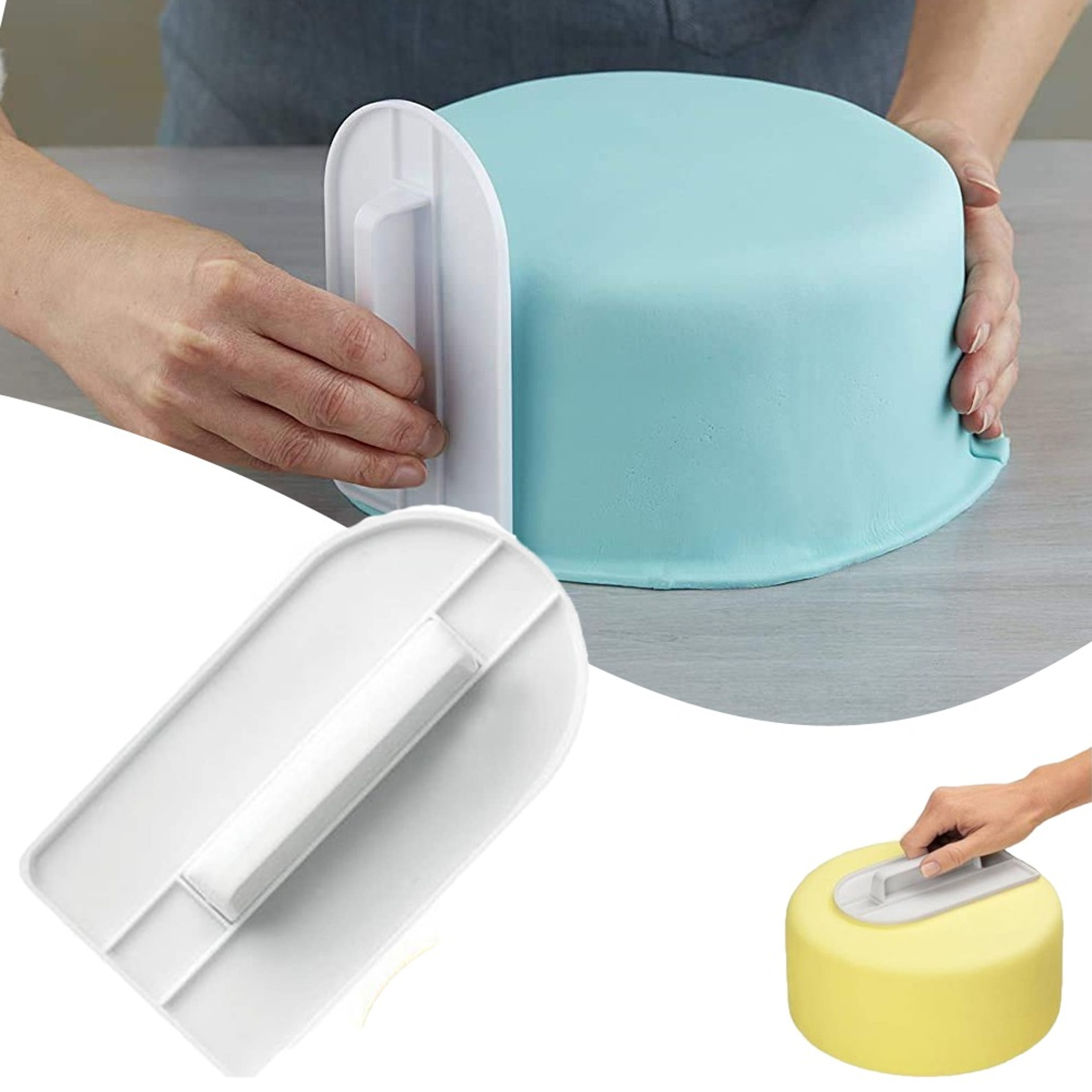 Plastic Cake Smoother Tool for Fondant & Icing – Professional Baking Spatula Scraper & Polisher – view 1