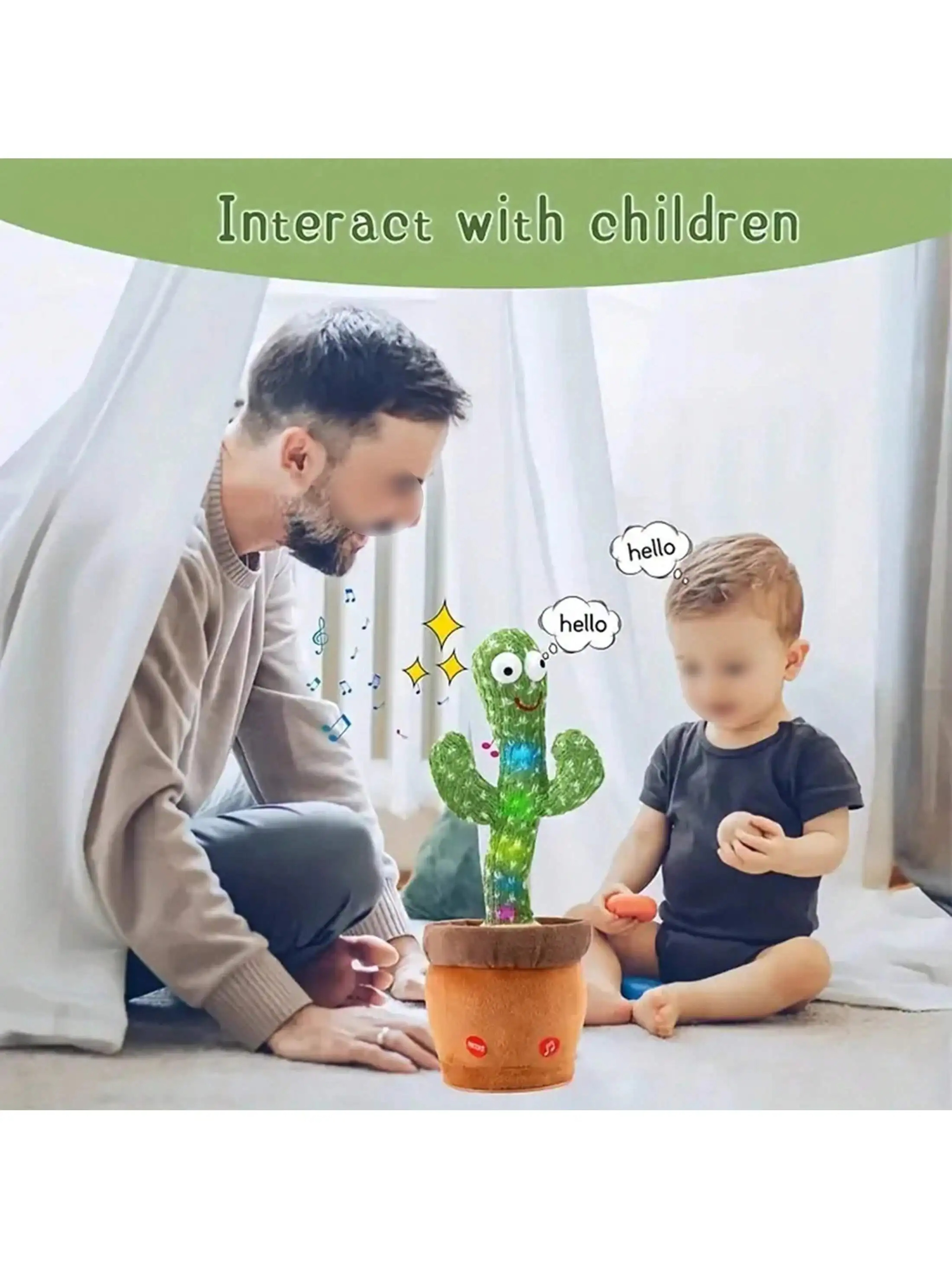 Dancing Talking Cactus Toy For Babies  Mimicking Singing And Dancing Plush Toy For Kids 4
