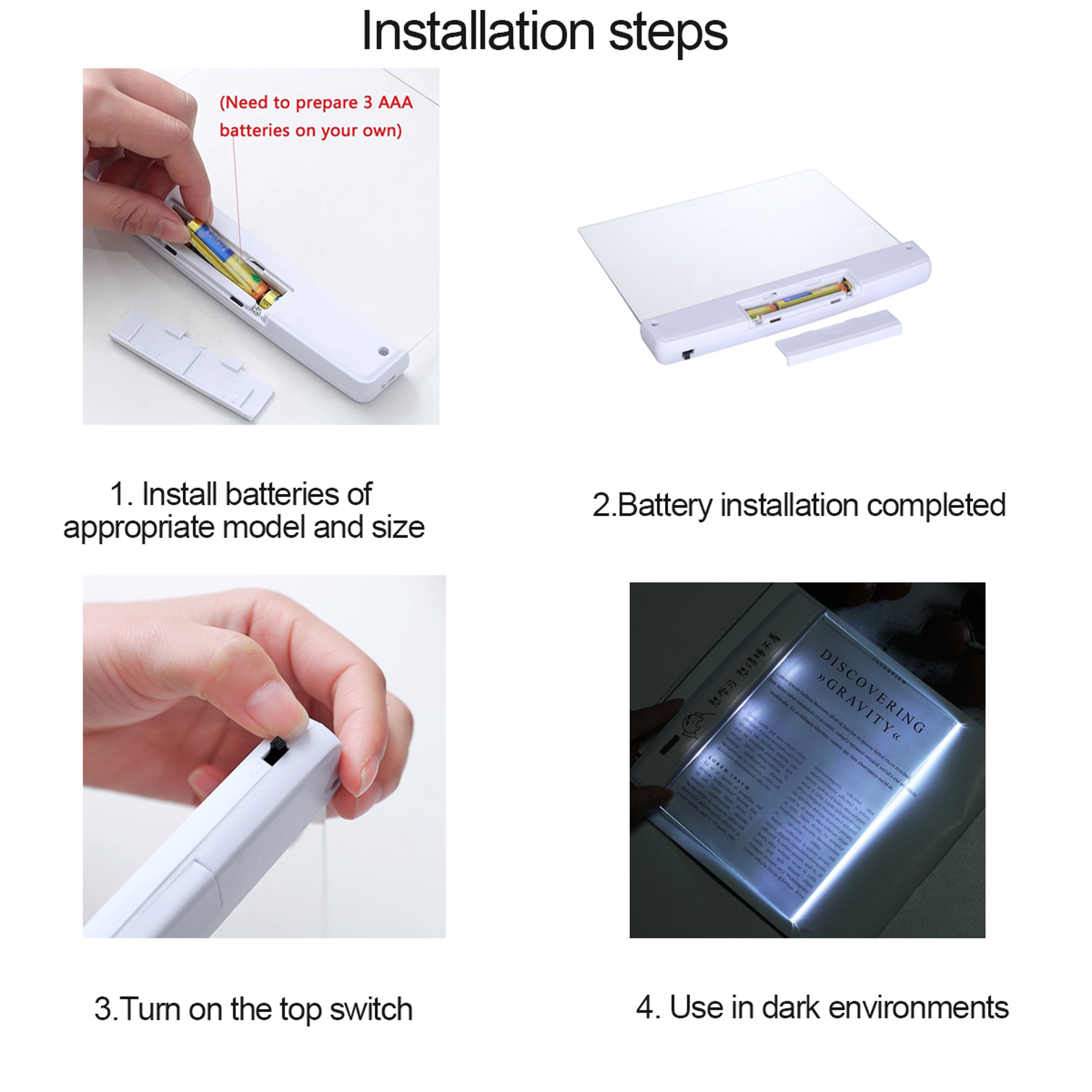 LED Flat Panel Night Vision Reading Light  Eye Protection For Students  Night Readers 4
