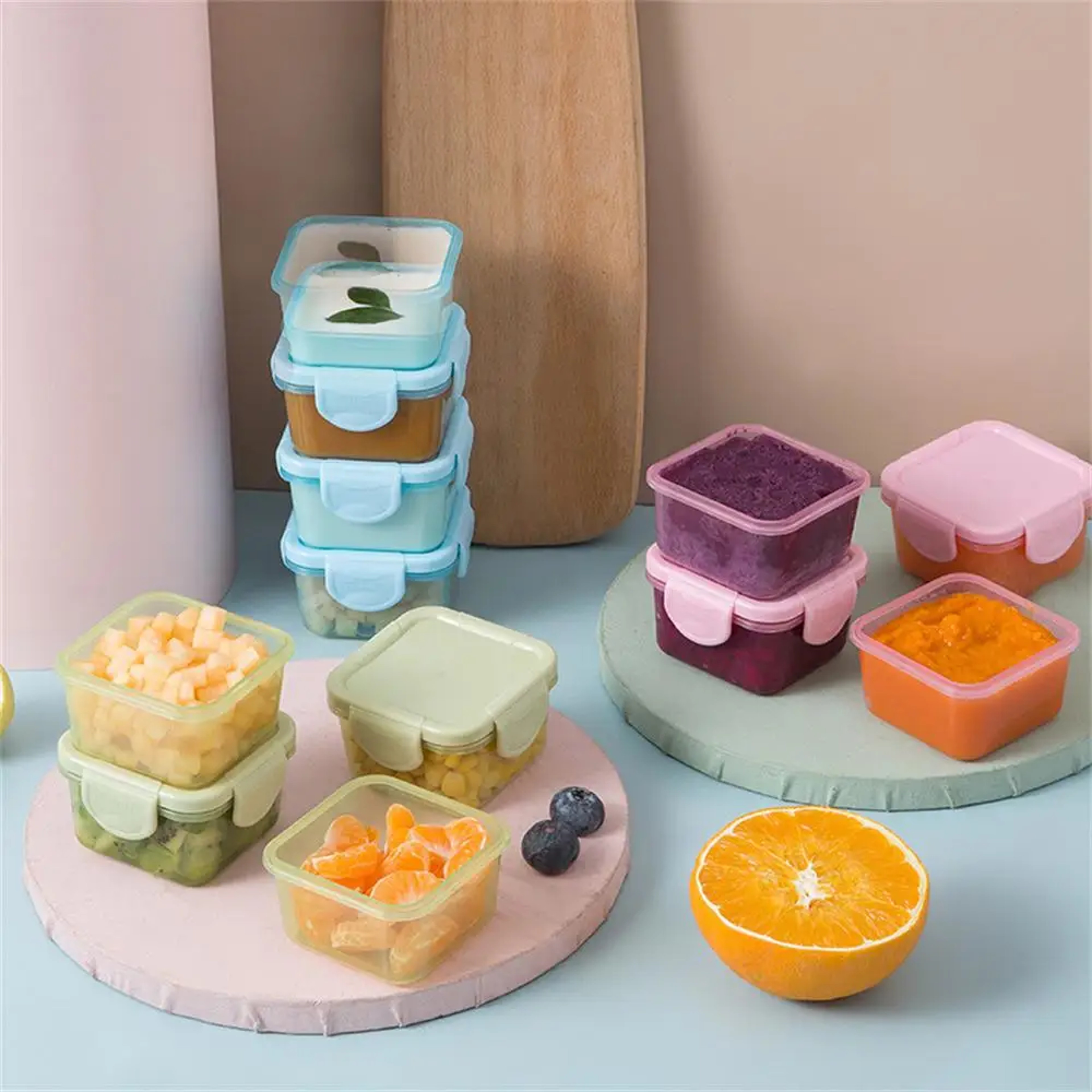 Mini Leakproof Storage Containers Set  Microwave Safe Airtight Condiment  Sauce Holders 4