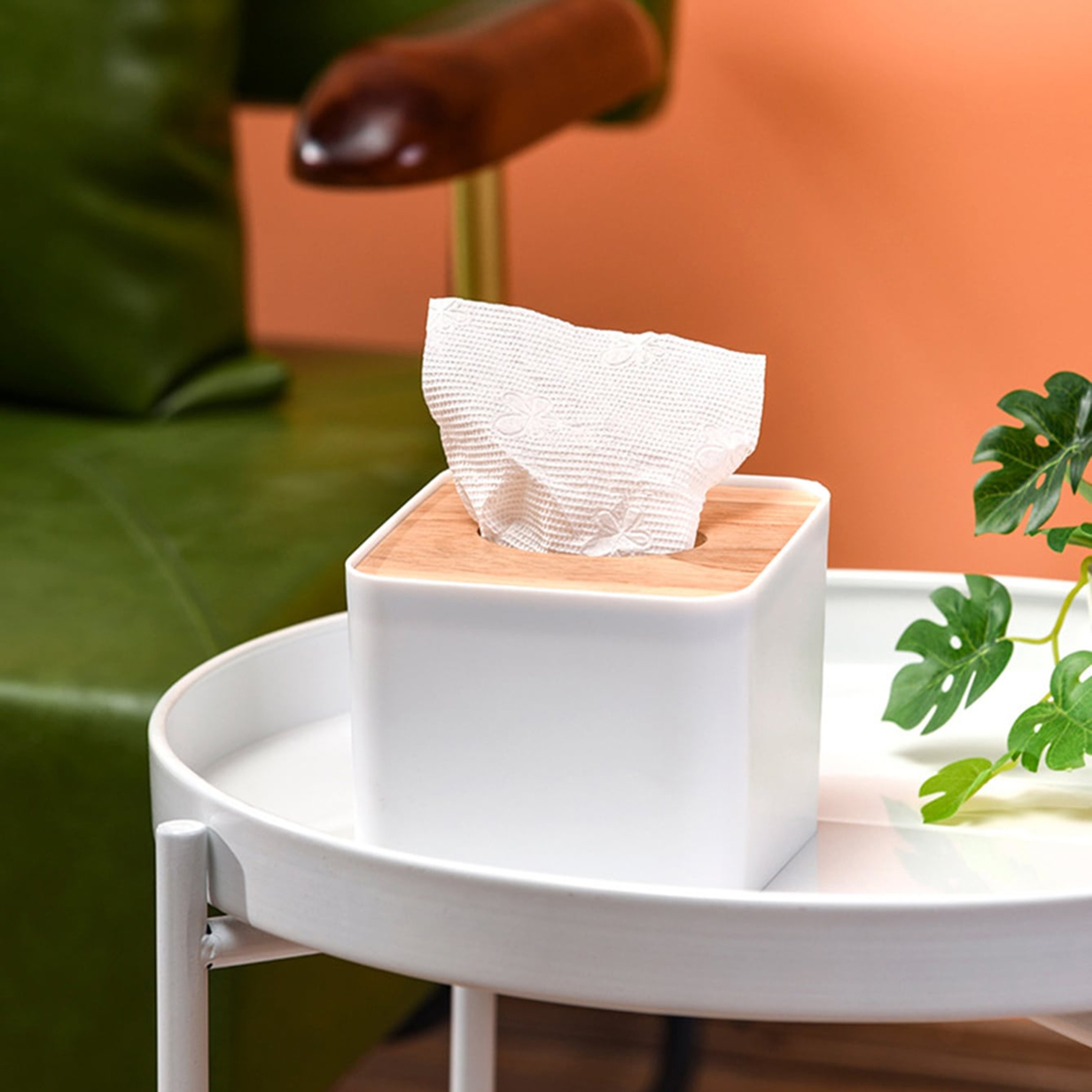 Covered Square Tissue Box  Stylish And Practical Tissue Holder For Home Office And Living Room 0