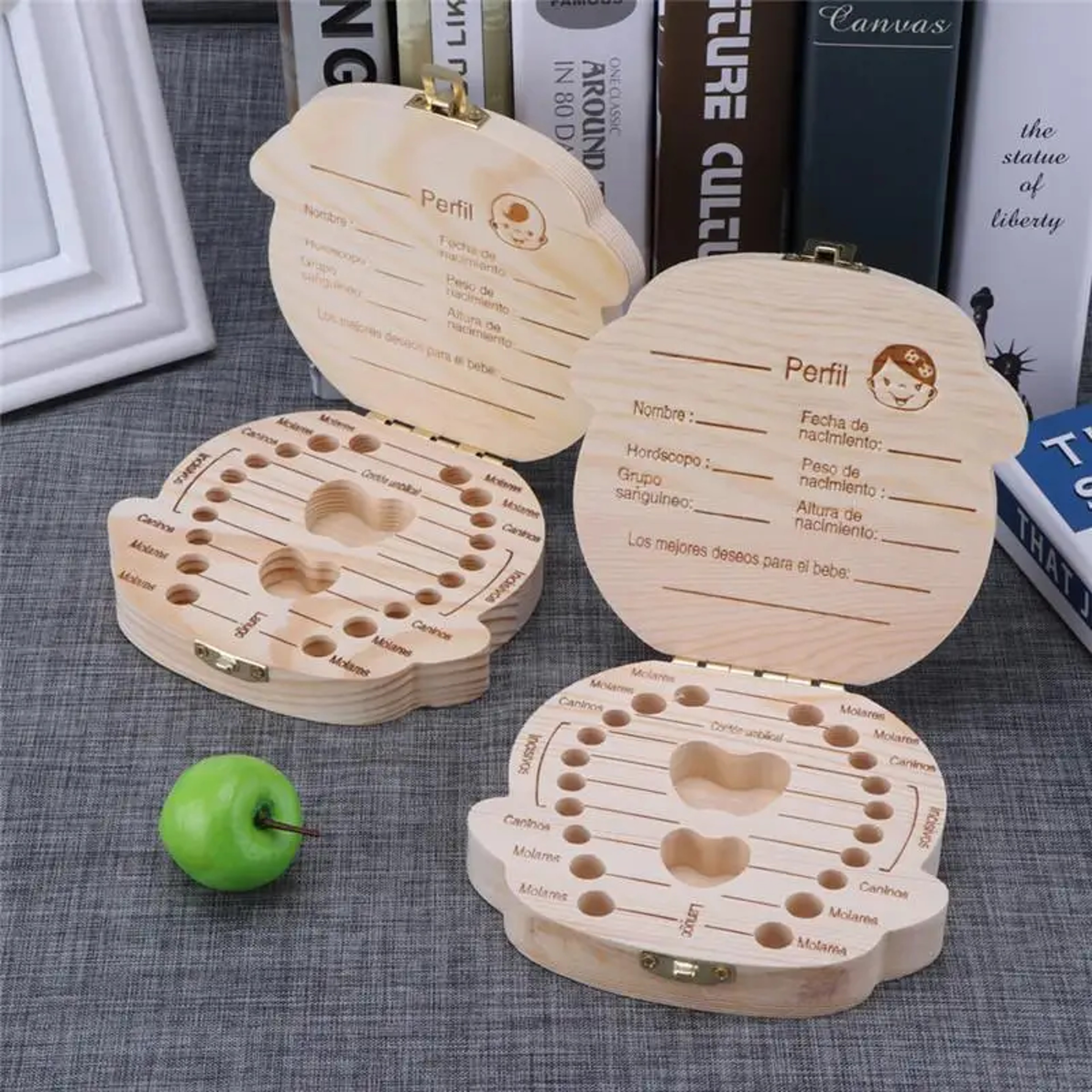 Wooden Baby Tooth Box Organizer  Keepsake Storage For Kid Milk Teeth  Perfect Gift For Boys  Girls 0