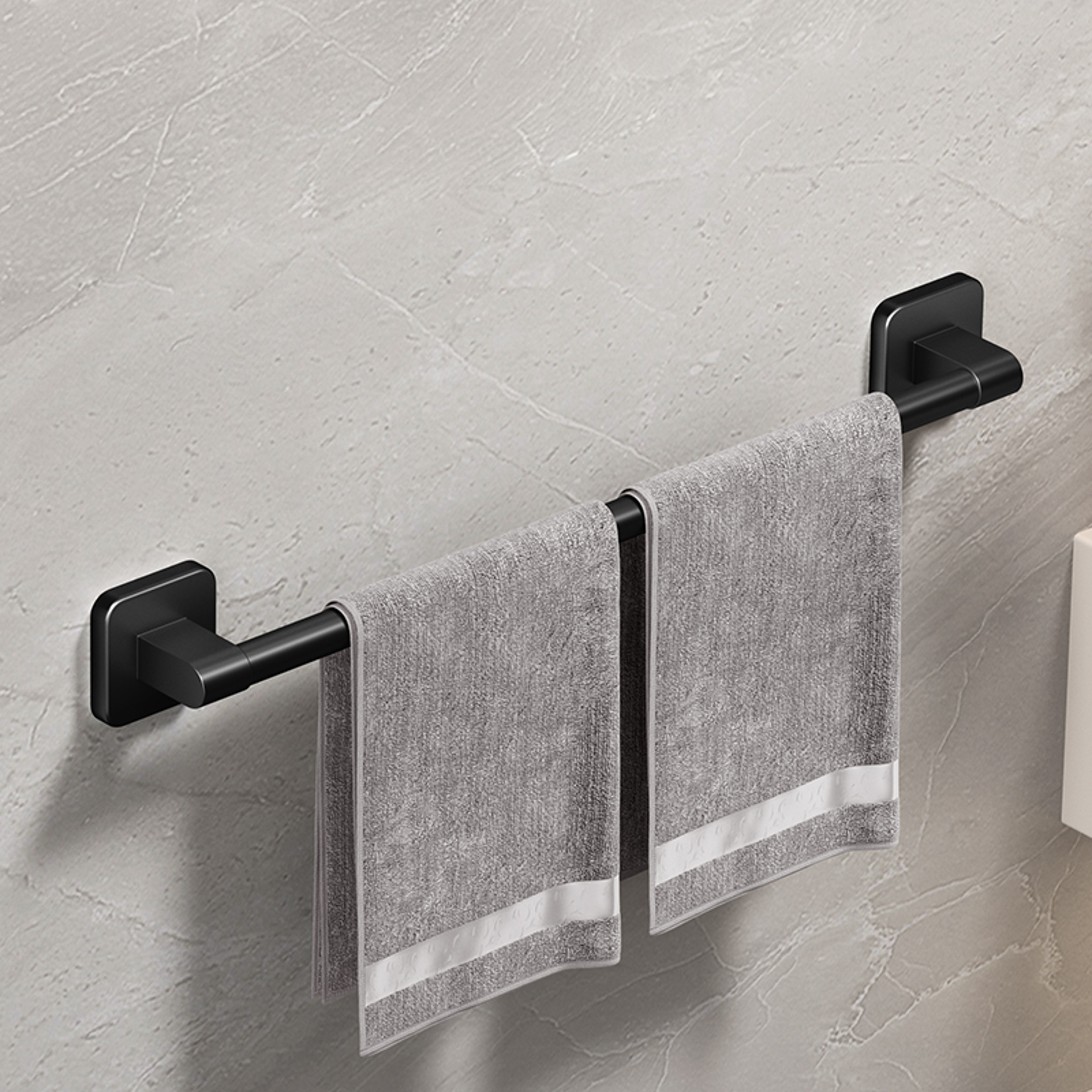 Self Adhesive Bathroom Towel Holder No Drilling Modern Black  White Towel Rack For Easy Installatio 7