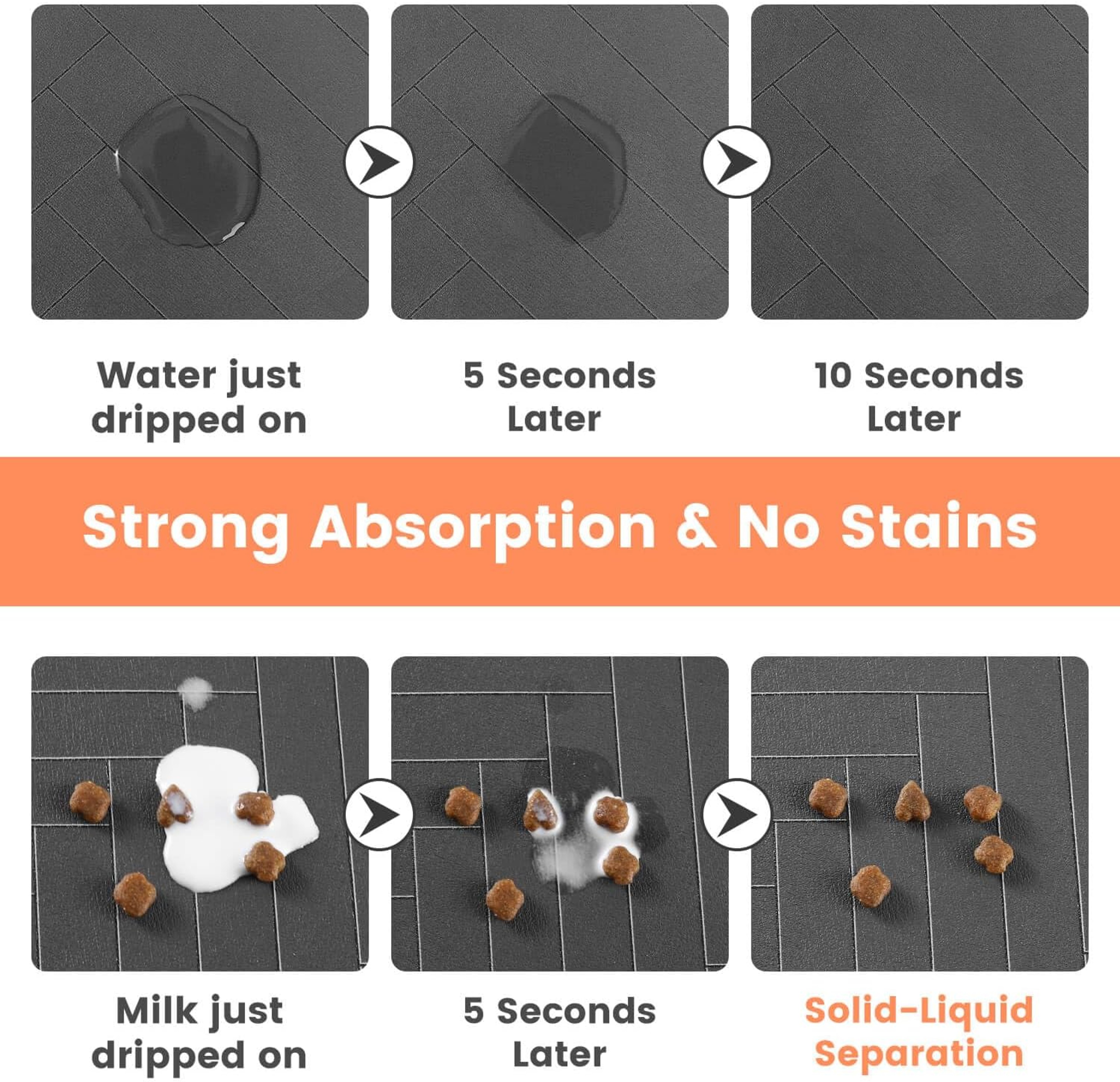 Absorbent Pet Feeding Mat With Waterproof Rubber Backing For Food  Water Bowls Quick Dry Mat For Do 4