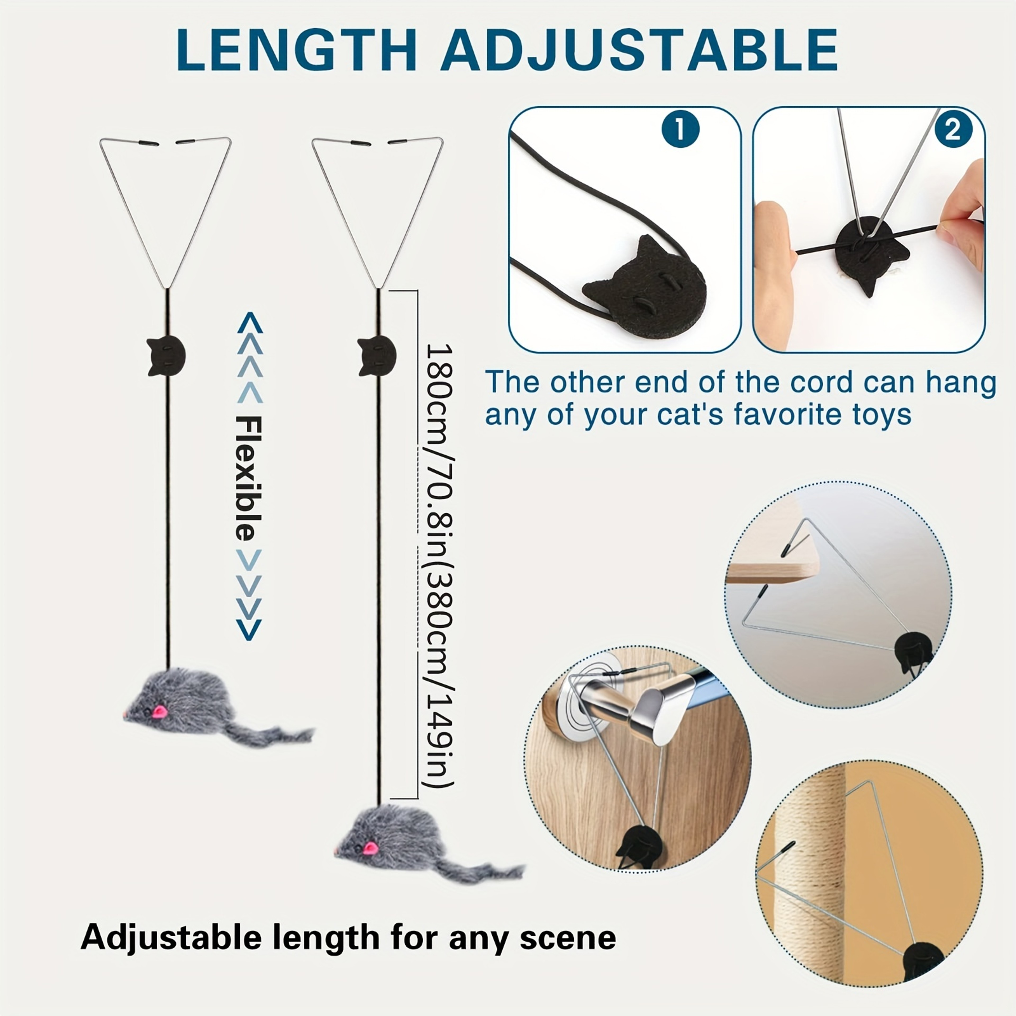 Hanging Cat Toy For Stress Relief Interactive Kitten Play Toy For Living Room 2