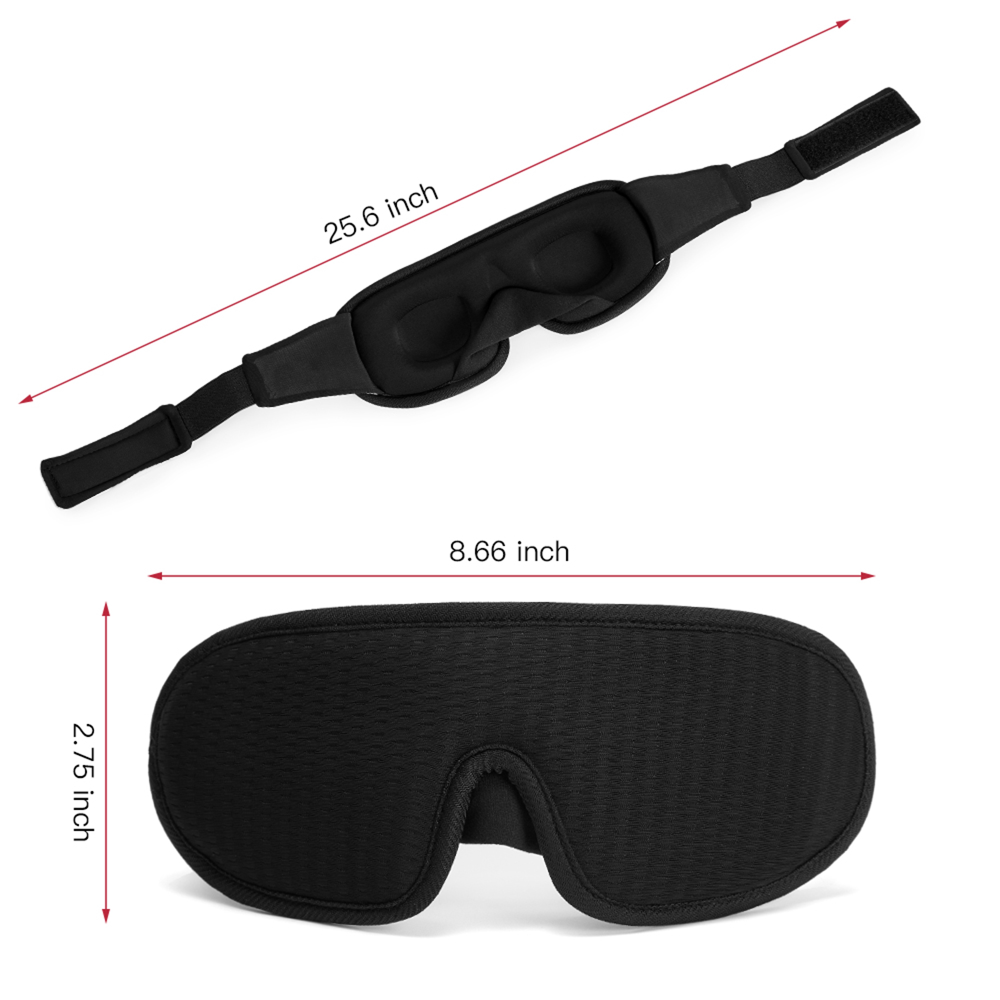 Soft Padded Sleeping Mask Block Out Light Ergonomic Eye Shade Blindfold For Restful Sleep 3
