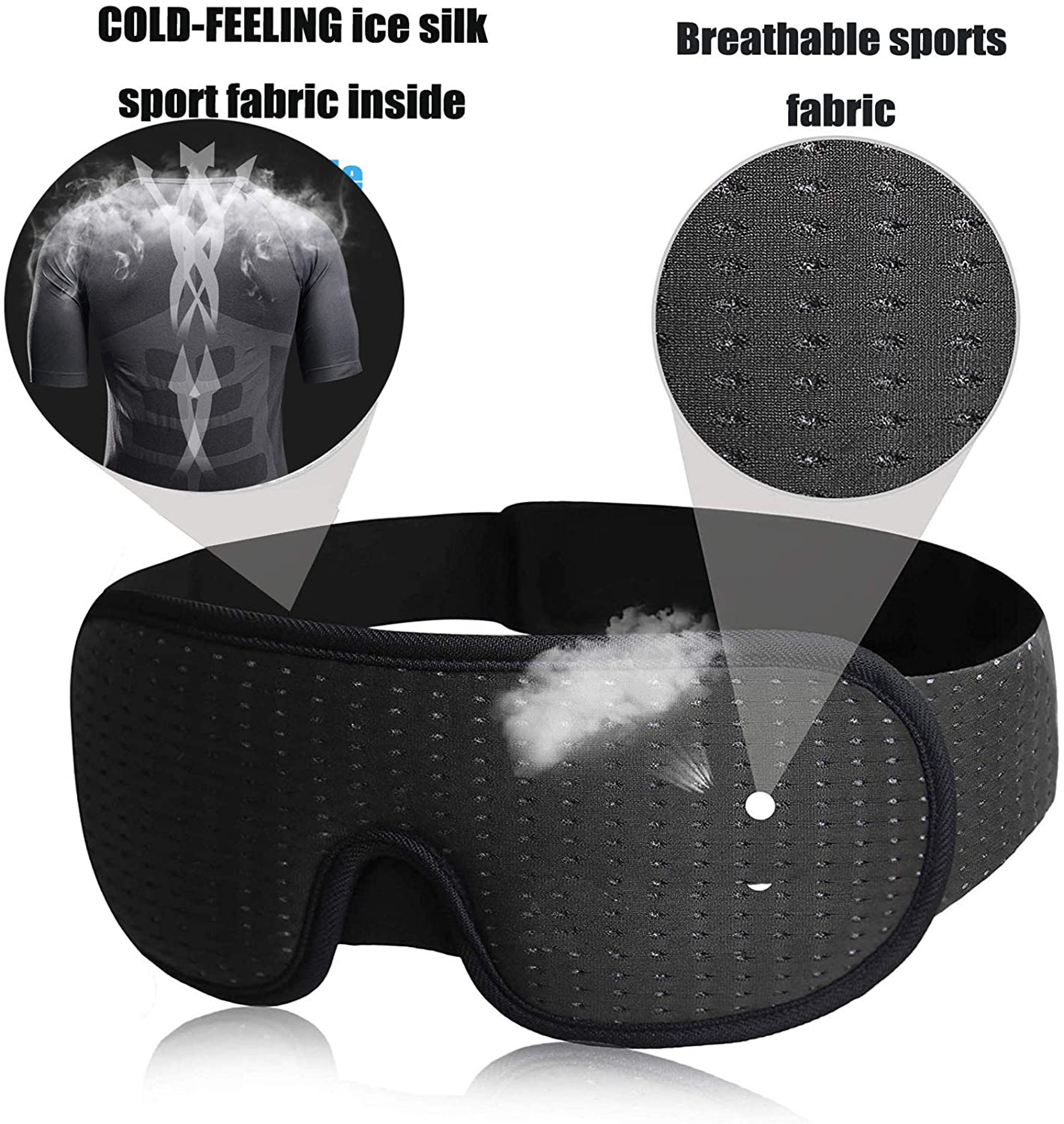 Soft Padded Sleep Mask For Comfortable Blockout Breathable Adjustable With Nose Pad  Charcoal Fiber 9