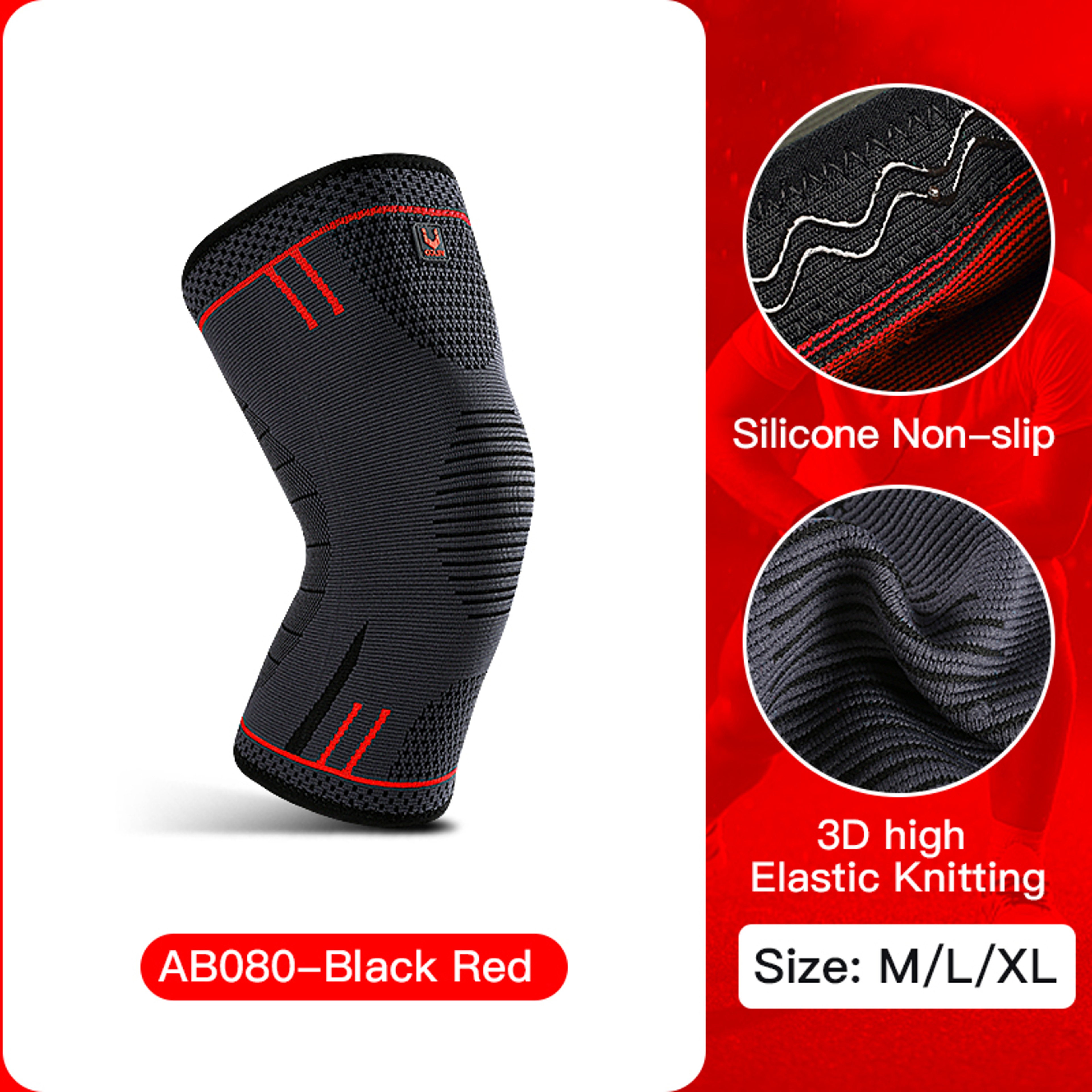 Elastic Compression Knee Sleeve Breathable Protective Knee Pads For Gym Sports Basketball  Running 7