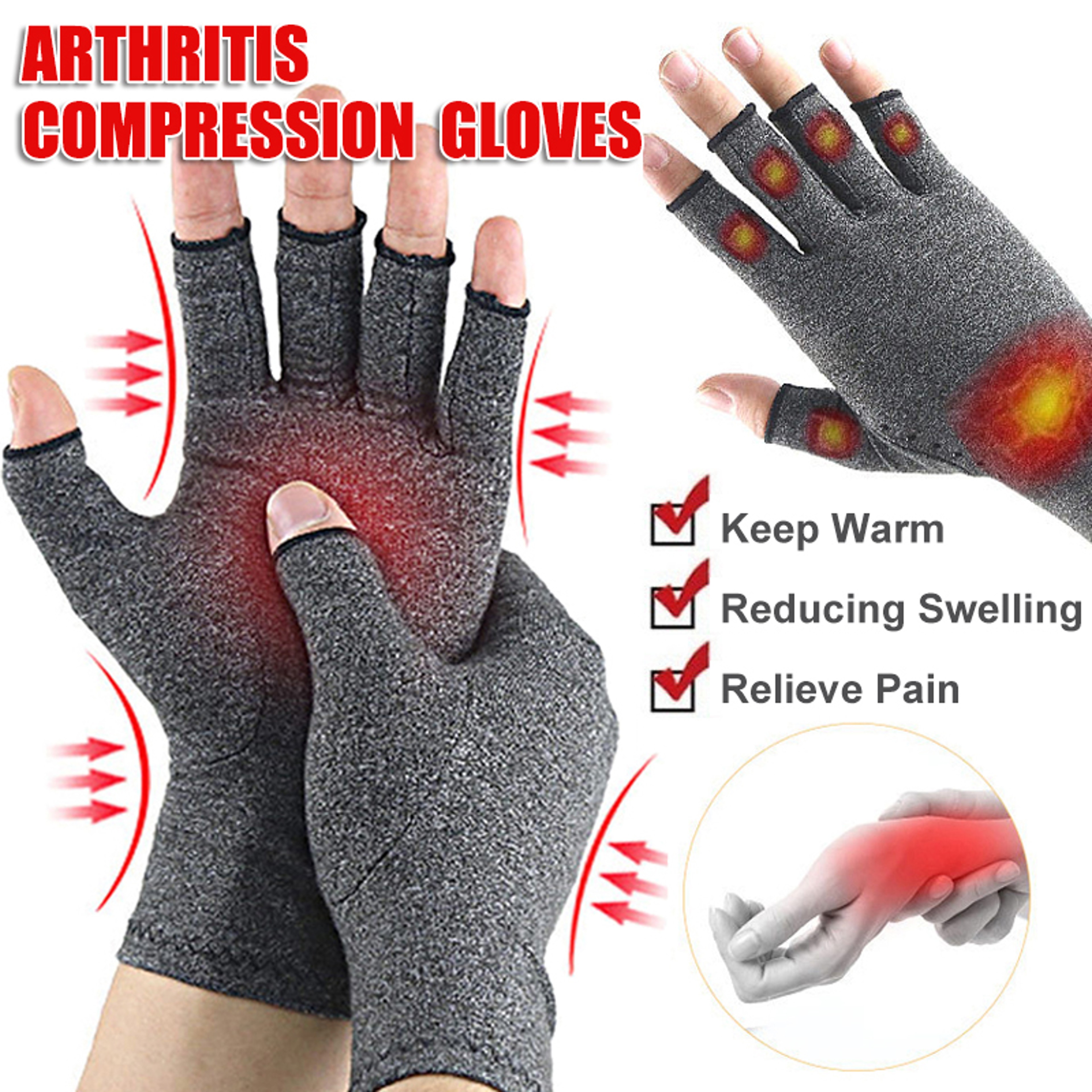 Fingerless Compression Gloves For Hand Discomfort Relief 6