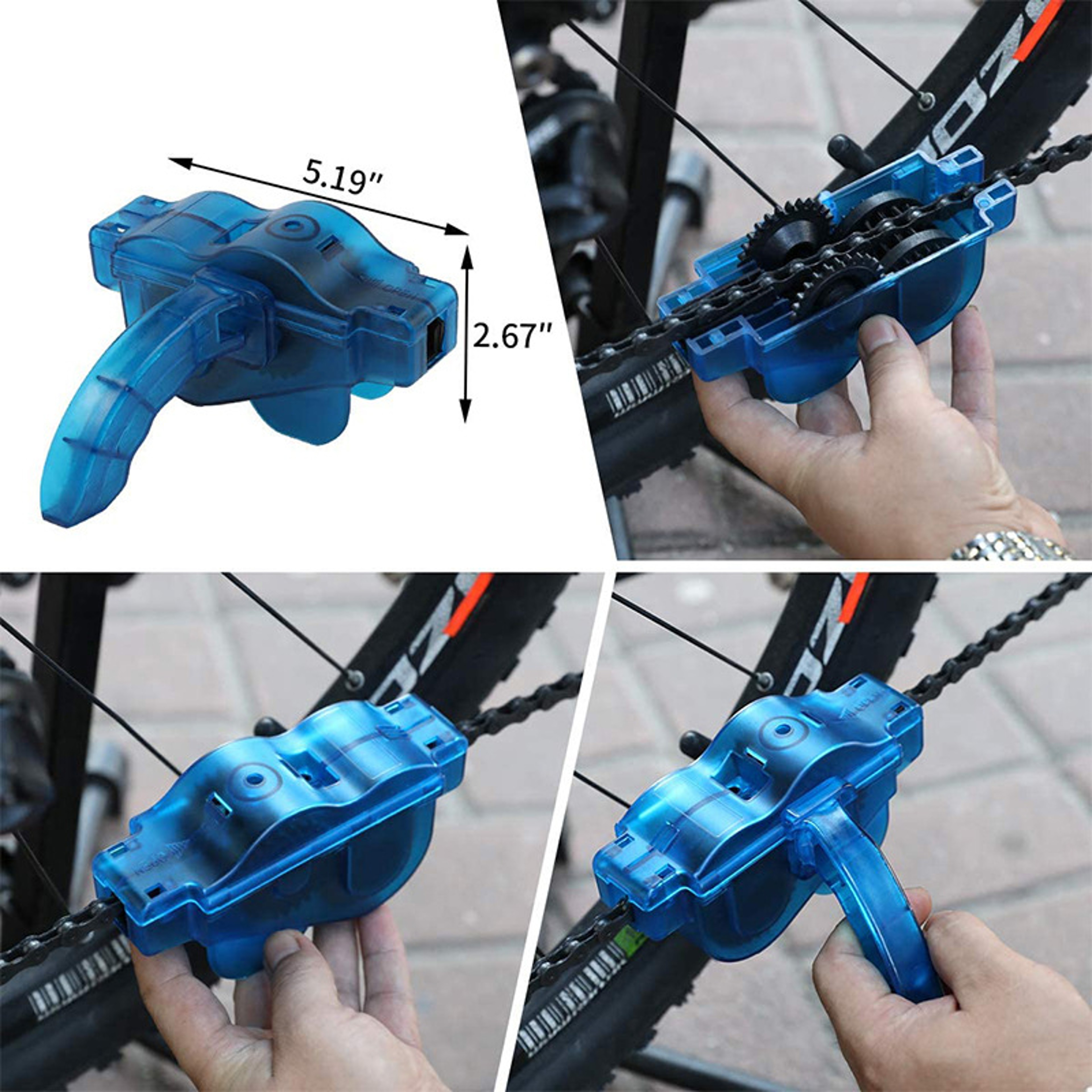 Portable Bike Chain Cleaner Tool Easy Clean Brush Scrubber Kit For Mountain Bike And Cycling Chains 2