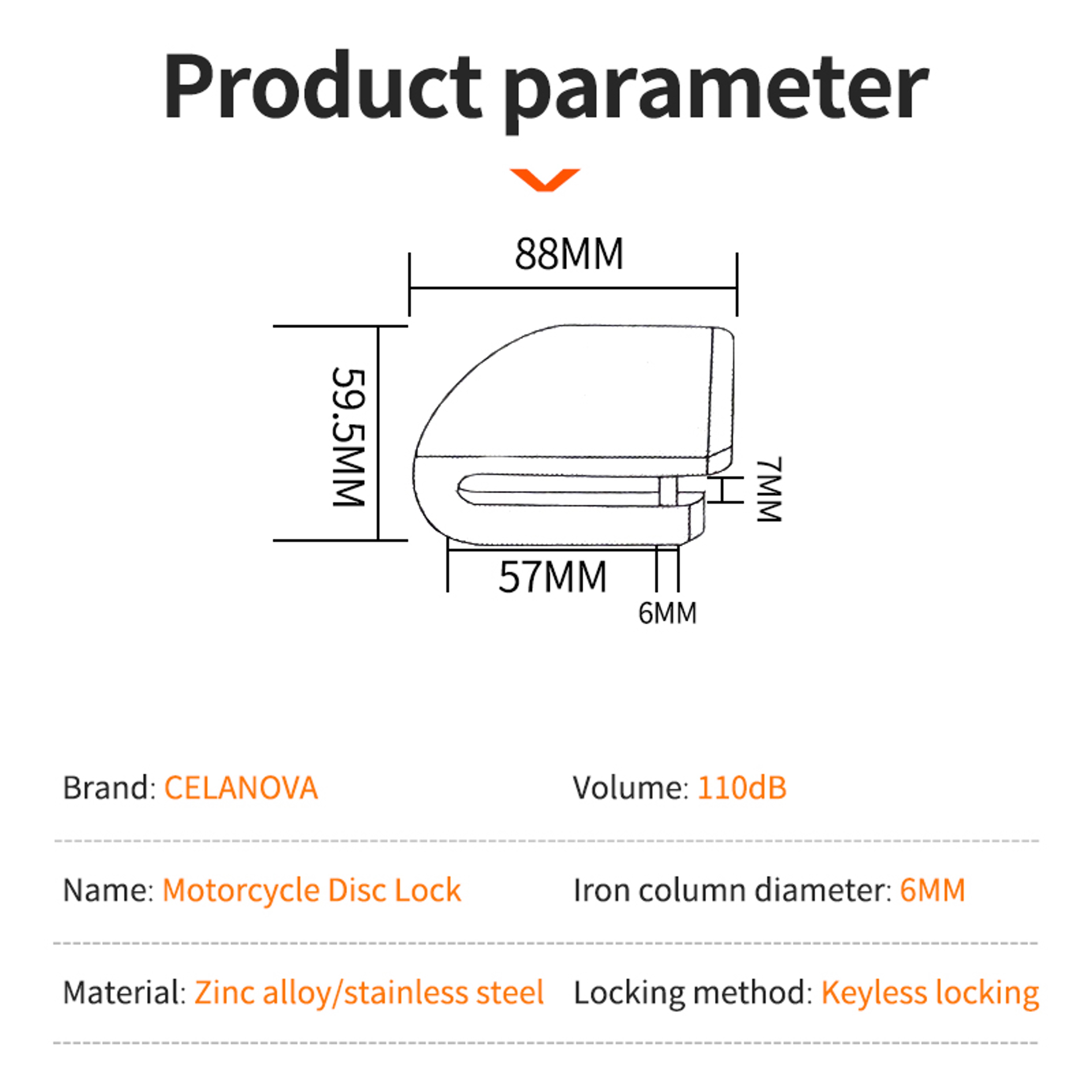 Motorcycle Alarm Disc Lock Anti Theft Security Padlock With Reminder Rope For Motorcycle Bicycle An 4