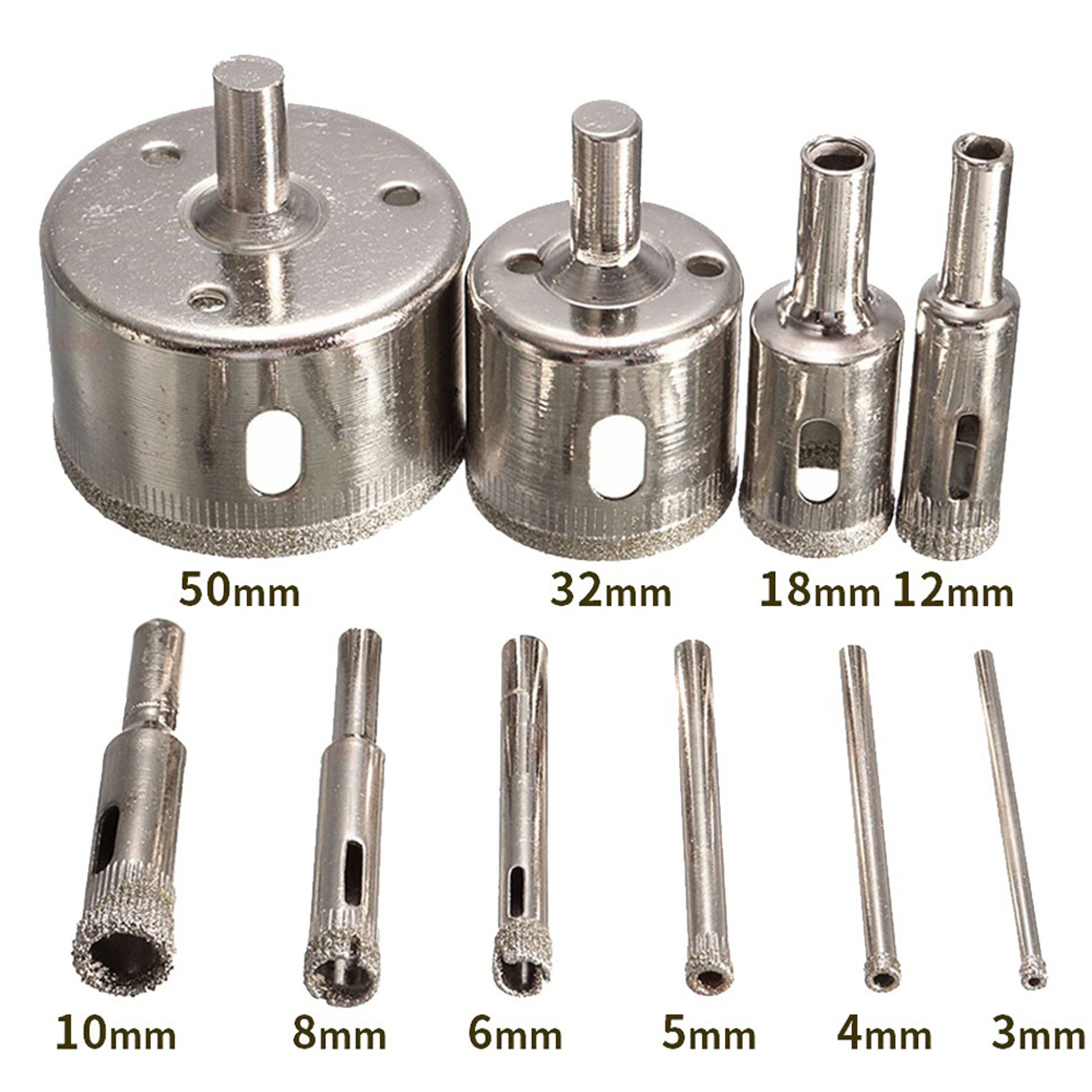 Diamond Coated Hole Saw Core Drill Bit Set For Tile Marble Glass  Ceramic 0