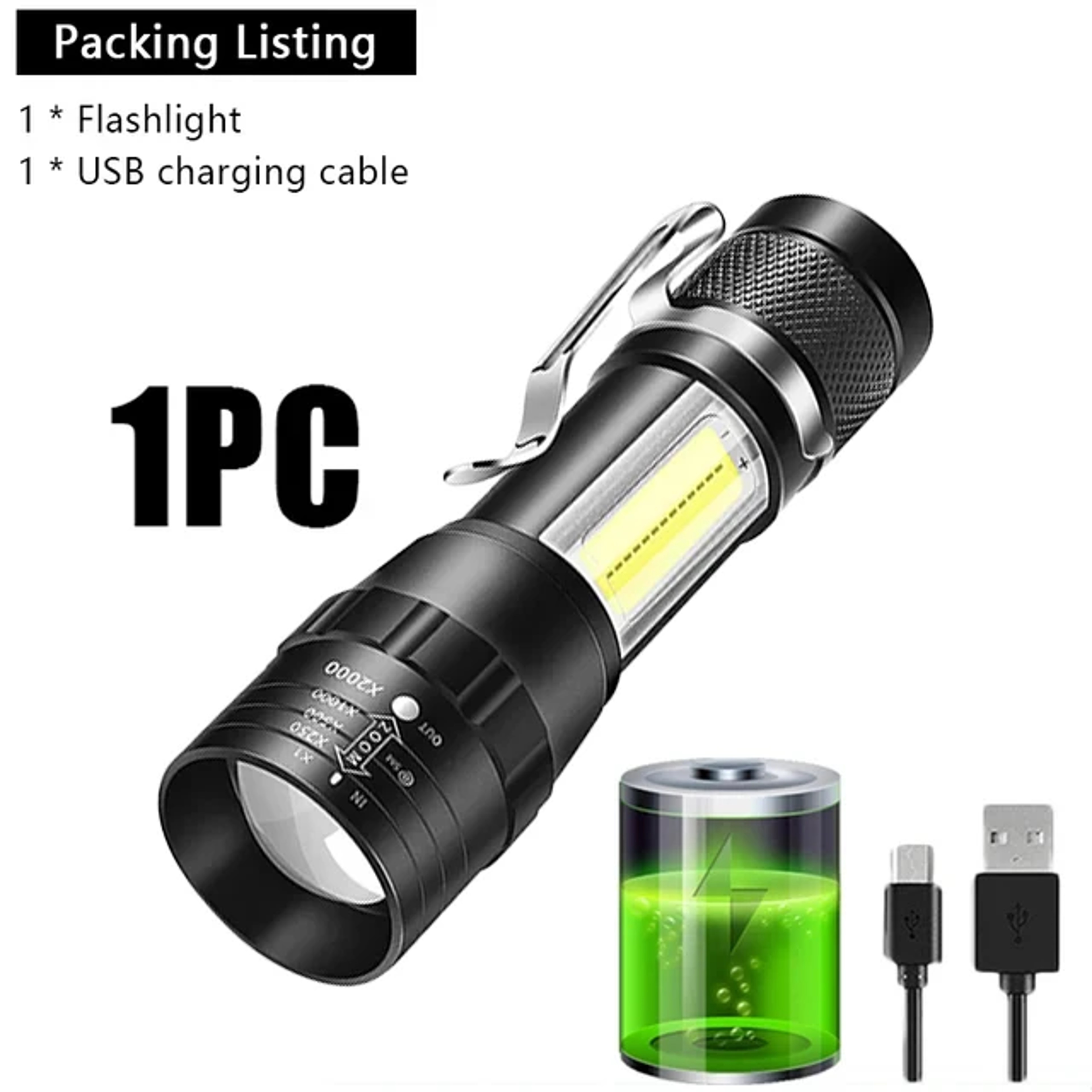 USB Rechargeable Mini Flashlight COBXPE Portable Torch For Camping And Emergencies 8