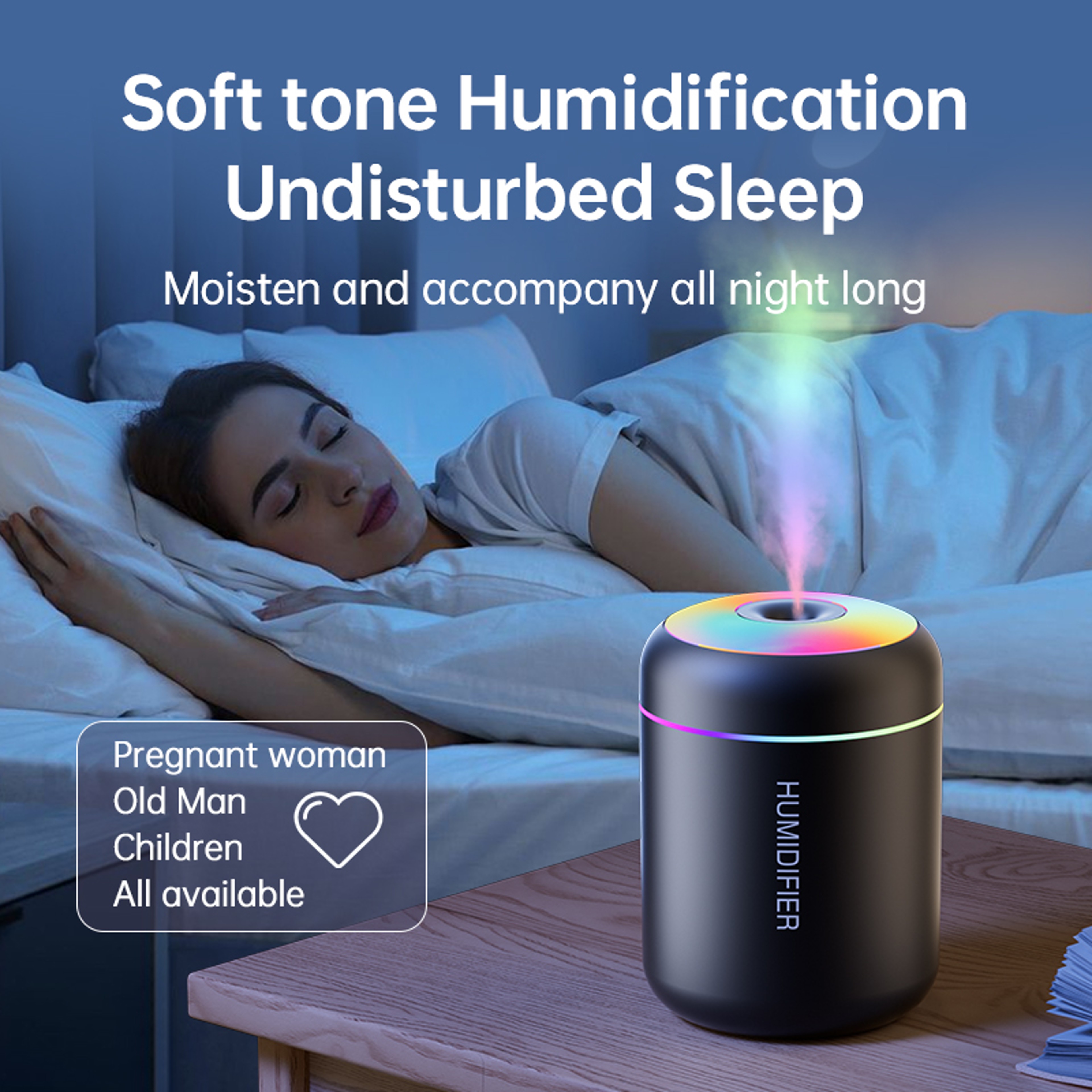 Mini USB Aroma Diffuser Humidifier For Car  Home Essential Oil Purifier With LED Light 4