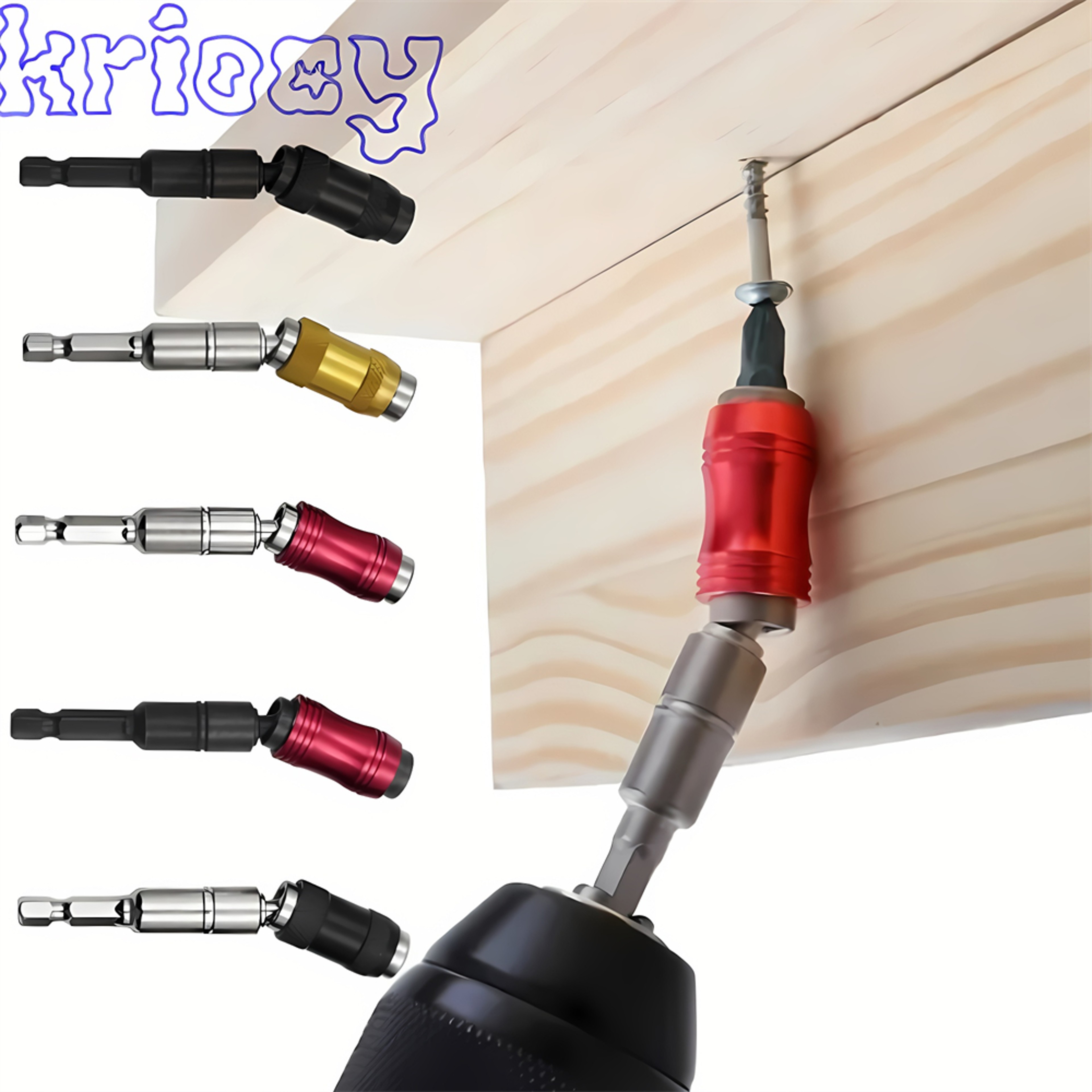 Magnetic Pivot Drill Bit Holder With Quick Release Hex Extension For Tight Spaces 2