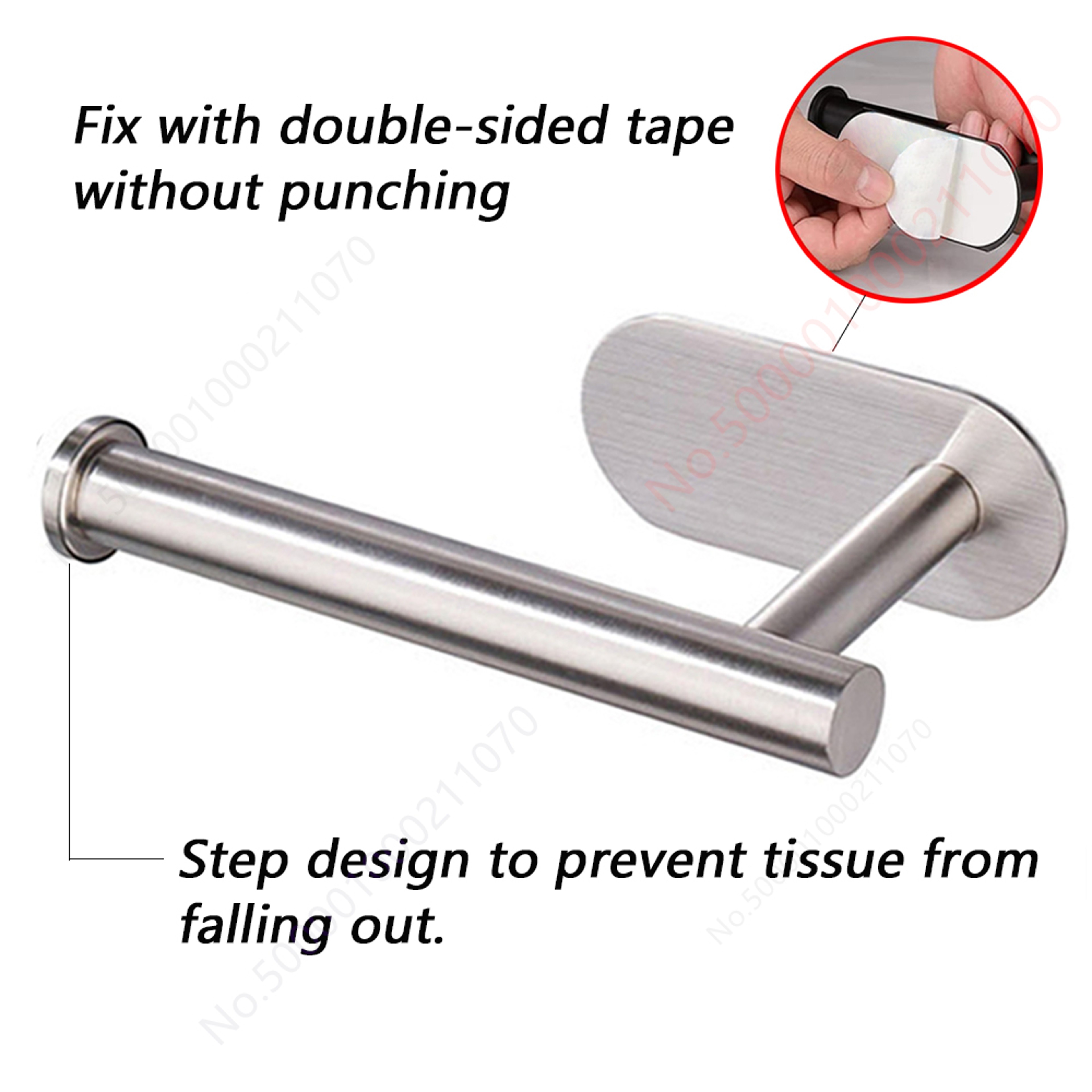 Stainless Steel Toilet Paper Rack  Kitchen Towel Holder Self Adhesive Space Saving Bathroom Storage 3