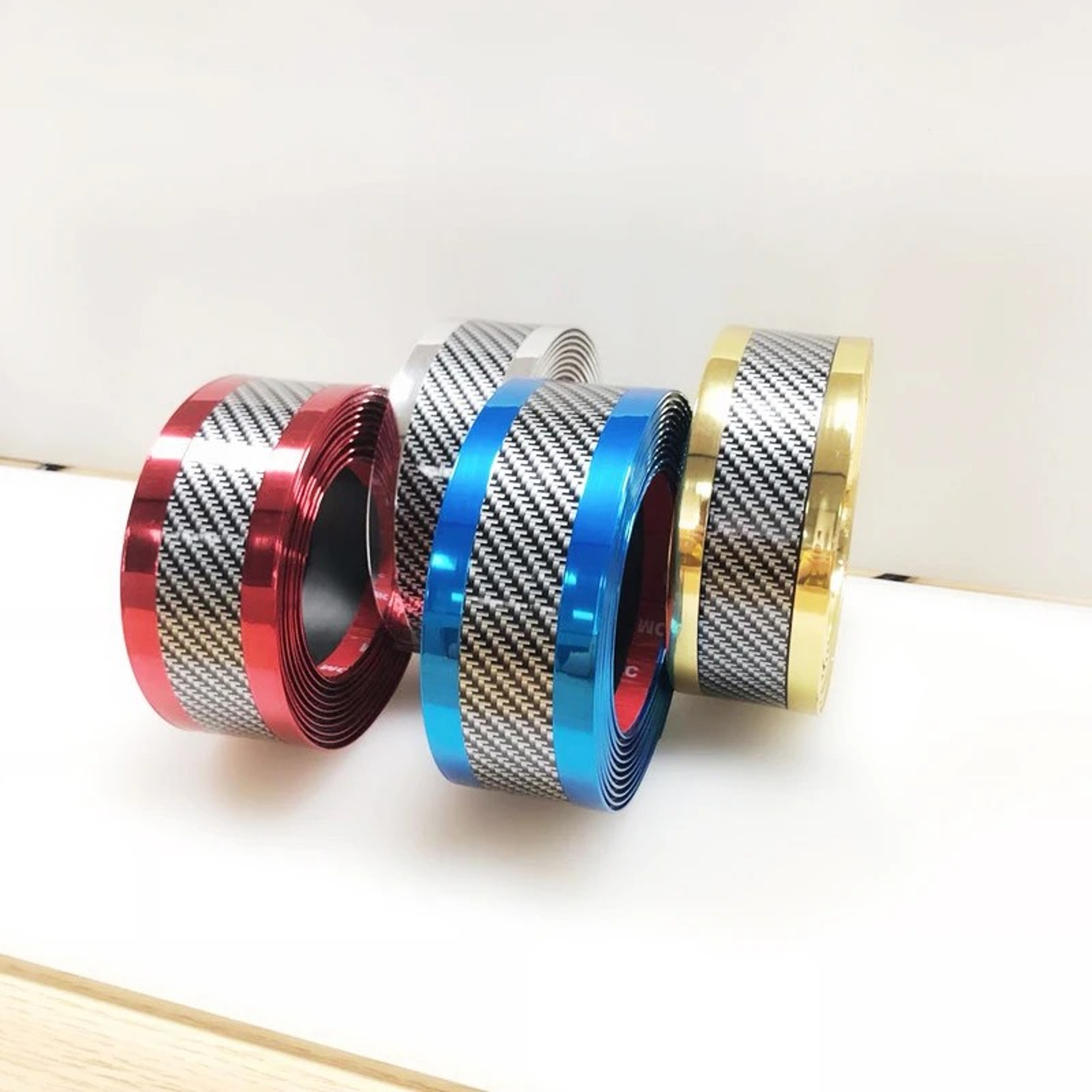 Car Threshold Protector Strip Anti Scratch Rubber Bumper Sticker With Carbon Fiber Texture 8