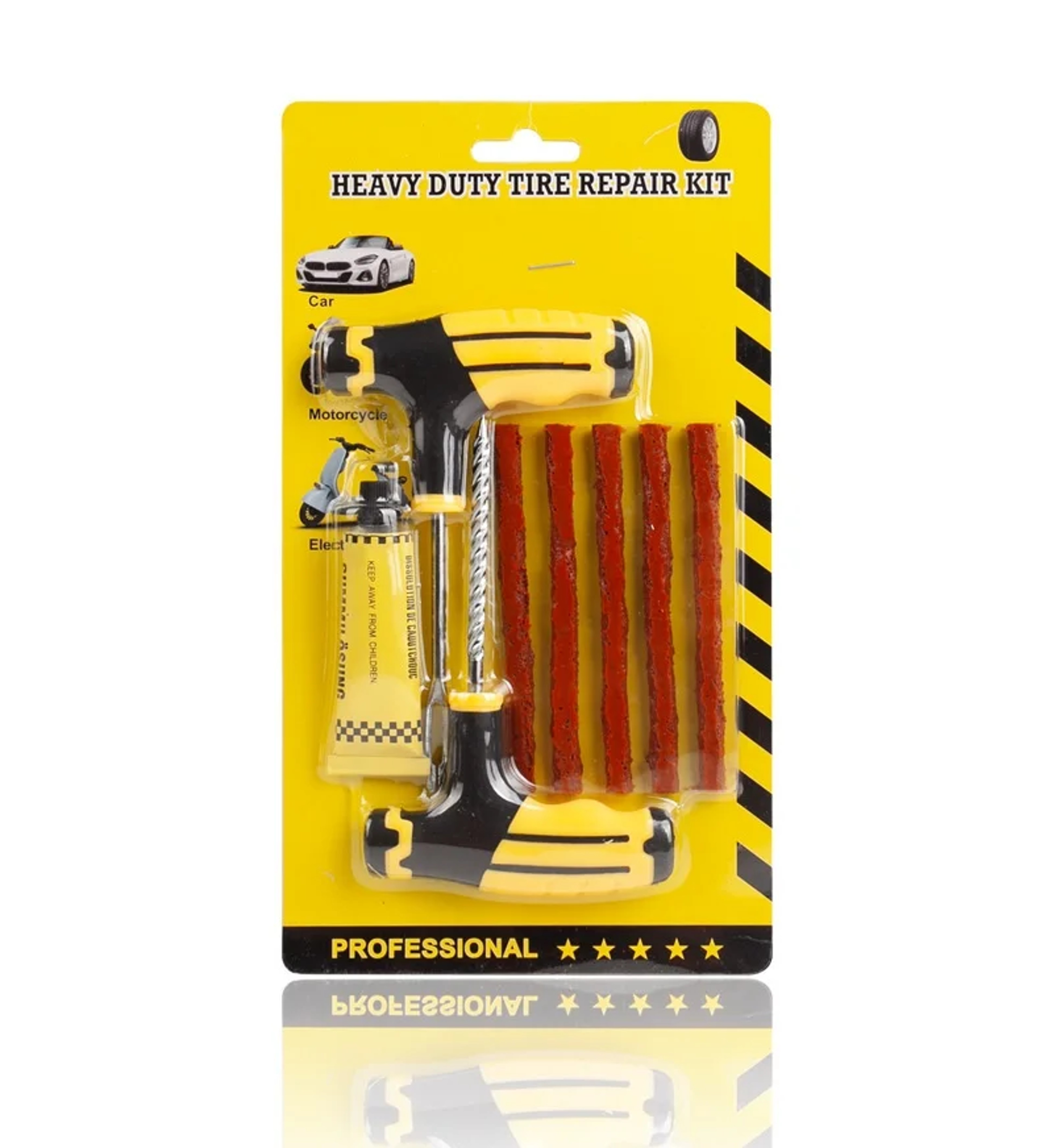 Car Tire Emergency Repair Kit With Plug Tools For Fast Tubeless Puncture Fix 1