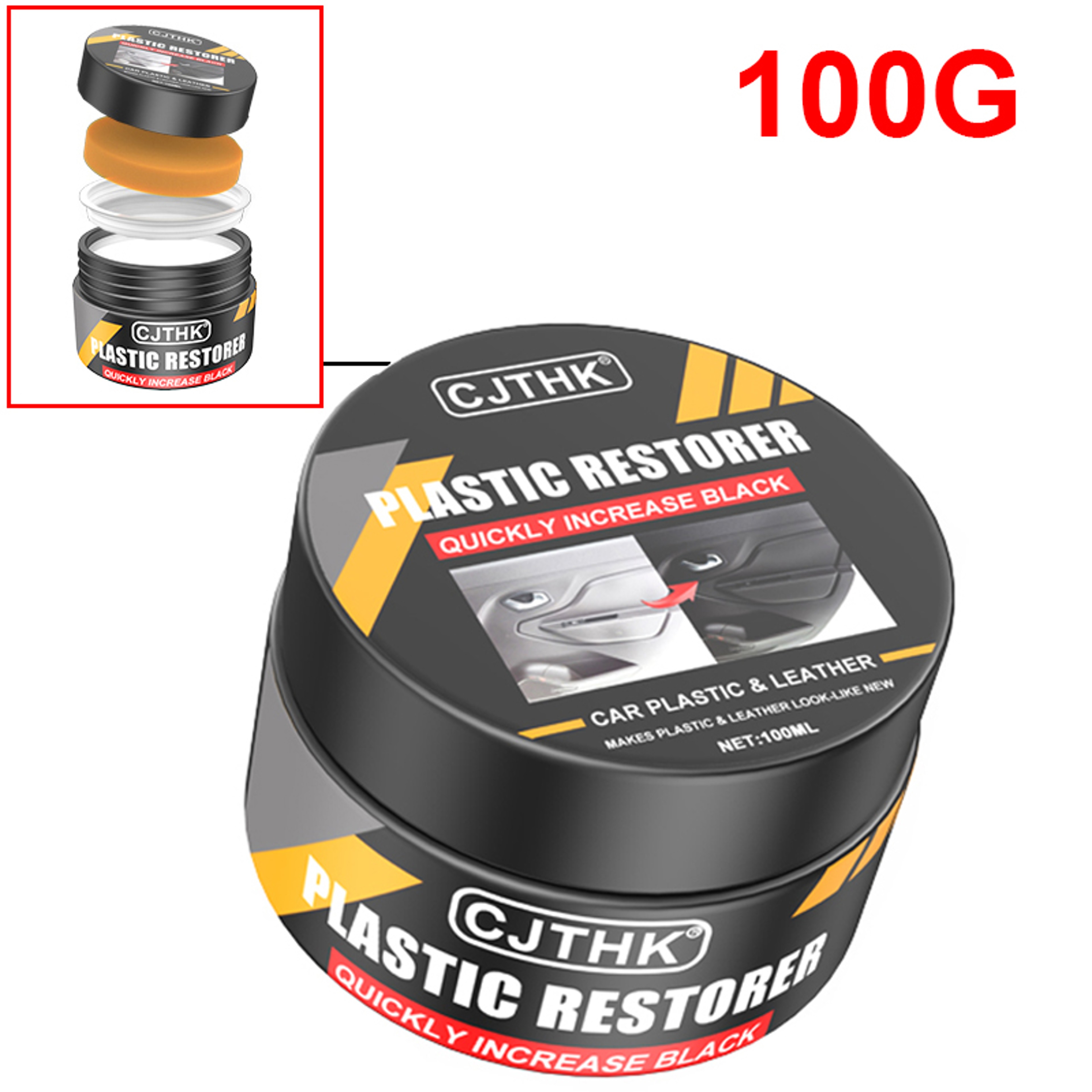 Car Plastic Restorer Crystal Clear Auto Interior Leather  Panel Renewal Wax Coating Agent Back To B 6