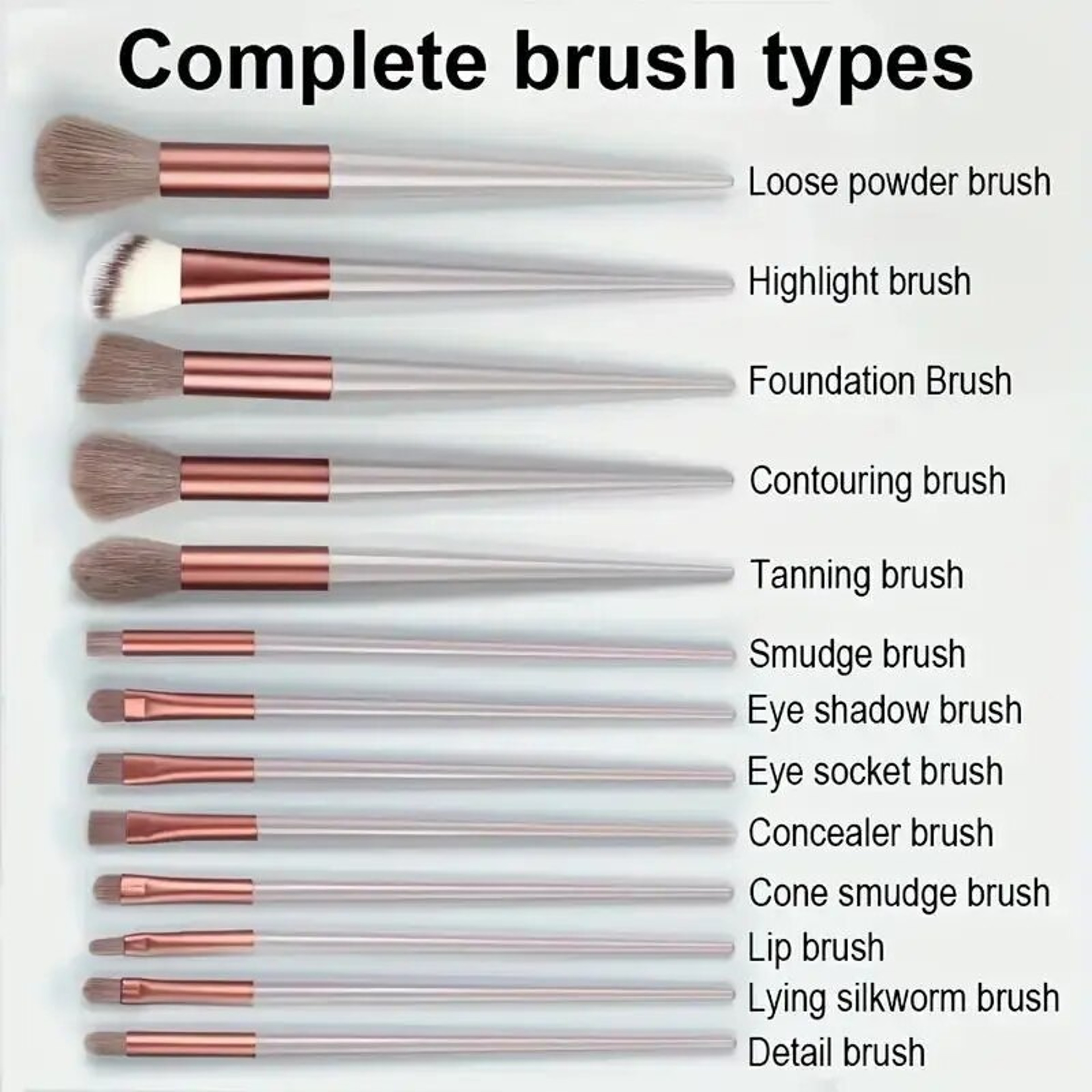 Soft Fluffy Makeup Brush Set Premium Kabuki  Blending Brushes For Flawless Foundation Powder And Ey 12