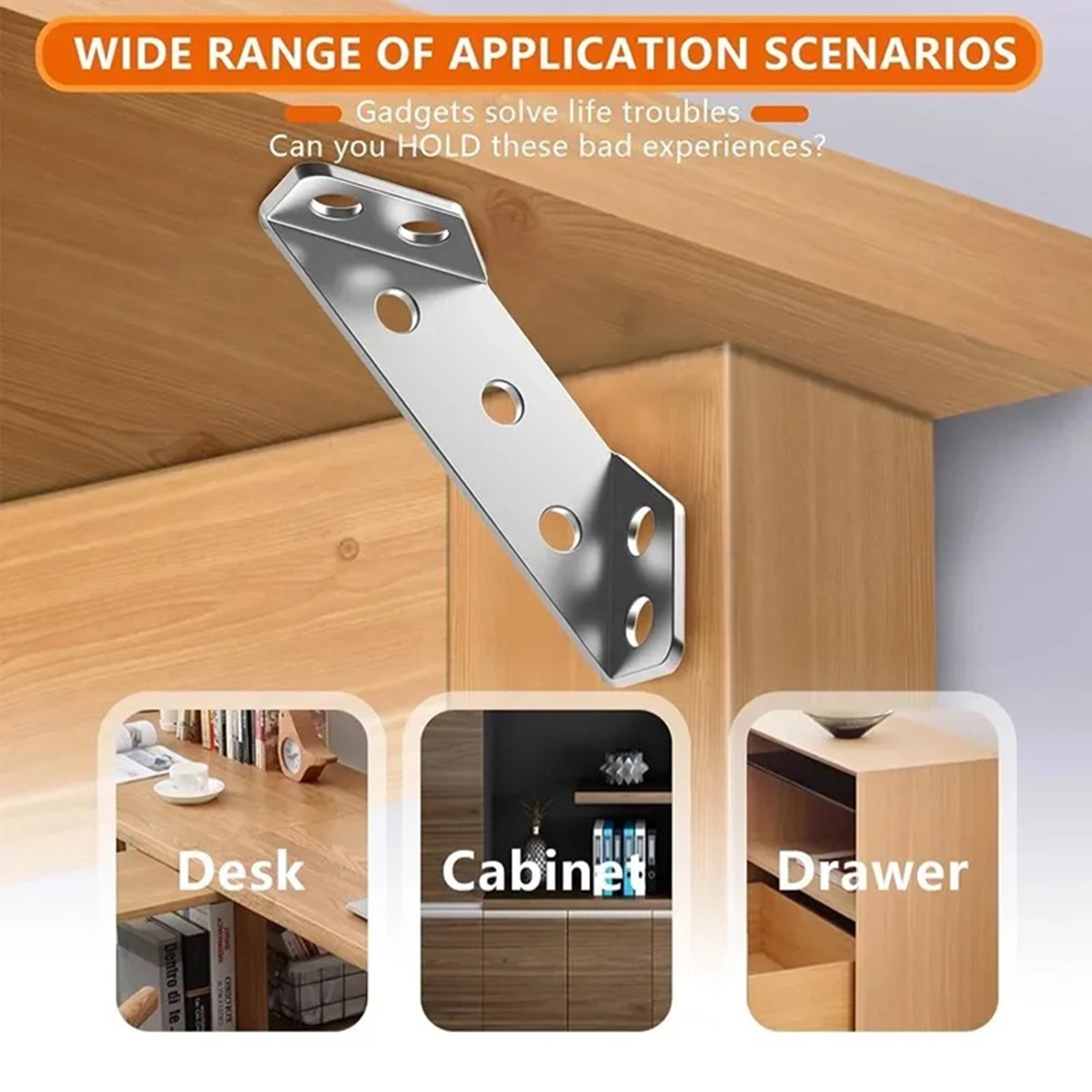 Thickened Stainless Steel Angle Bracket Heavy Duty Corner Fixer For Cabinets  Furniture Support 1