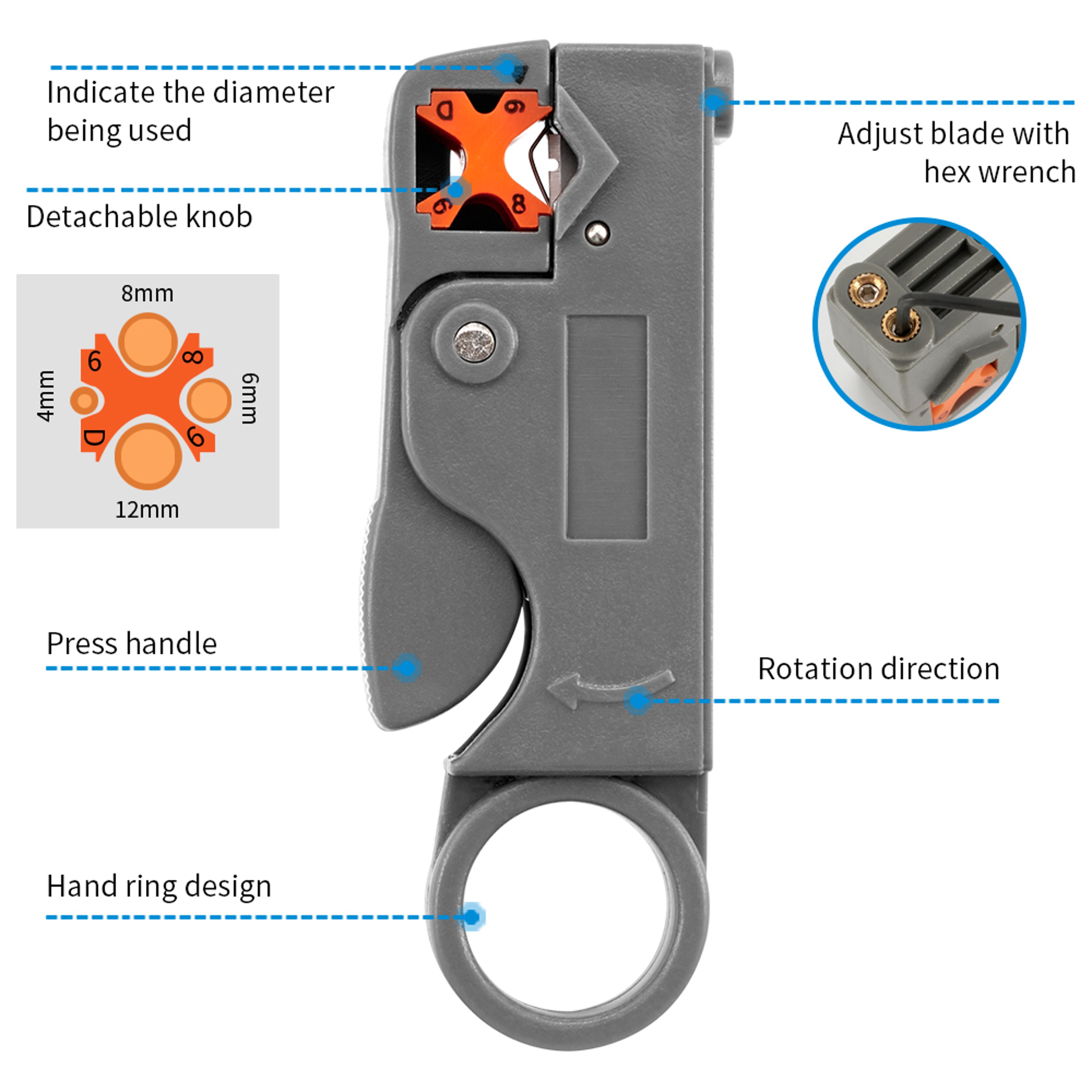 Heavy Duty Stripping Pliers Stainless Steel Wire Stripper Tool With Insulated Handle For Electrical 7