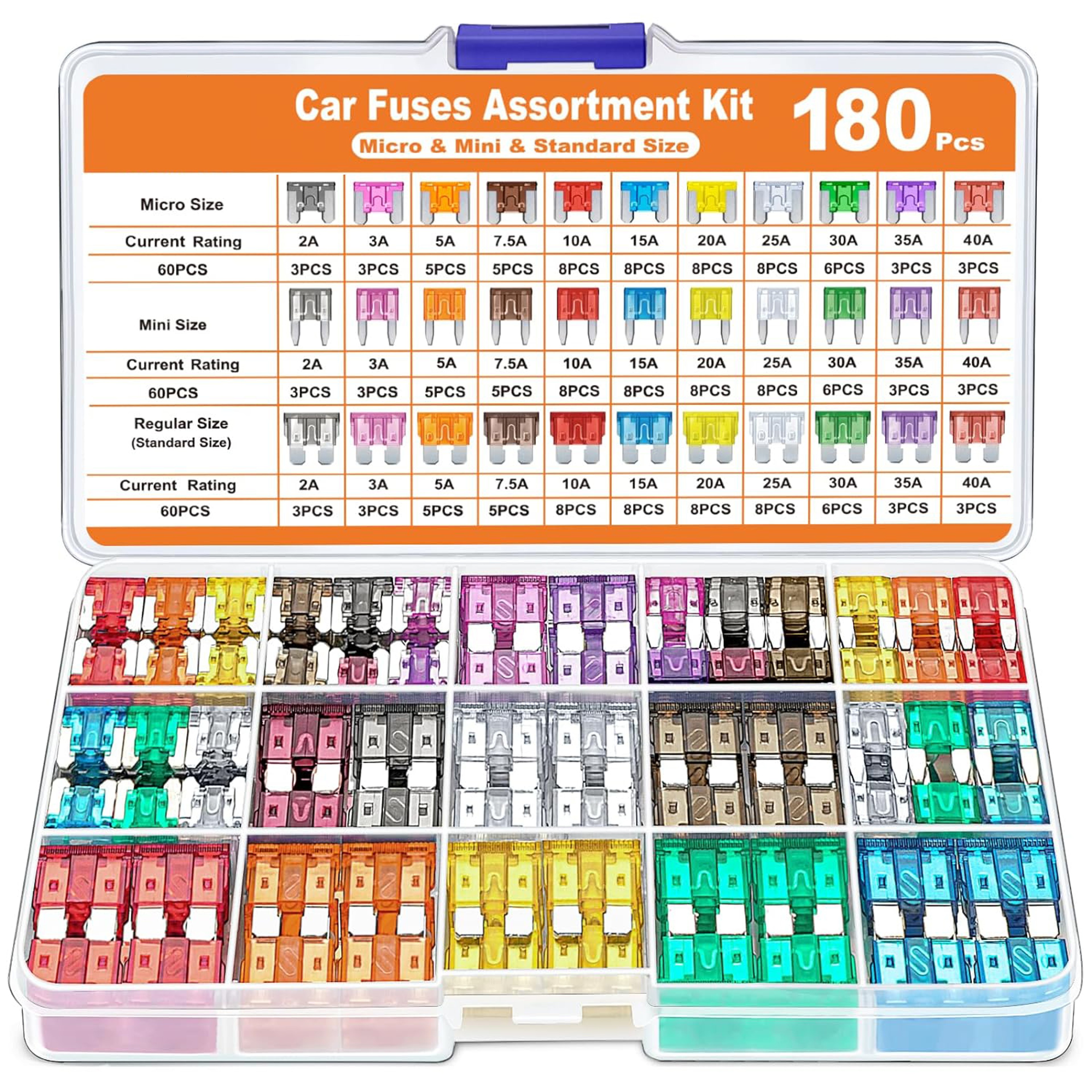 Car Fuse Assorted Kit Mini Micro  Standard Fuses For Automotive RV Boat And Motorcycle Use 2