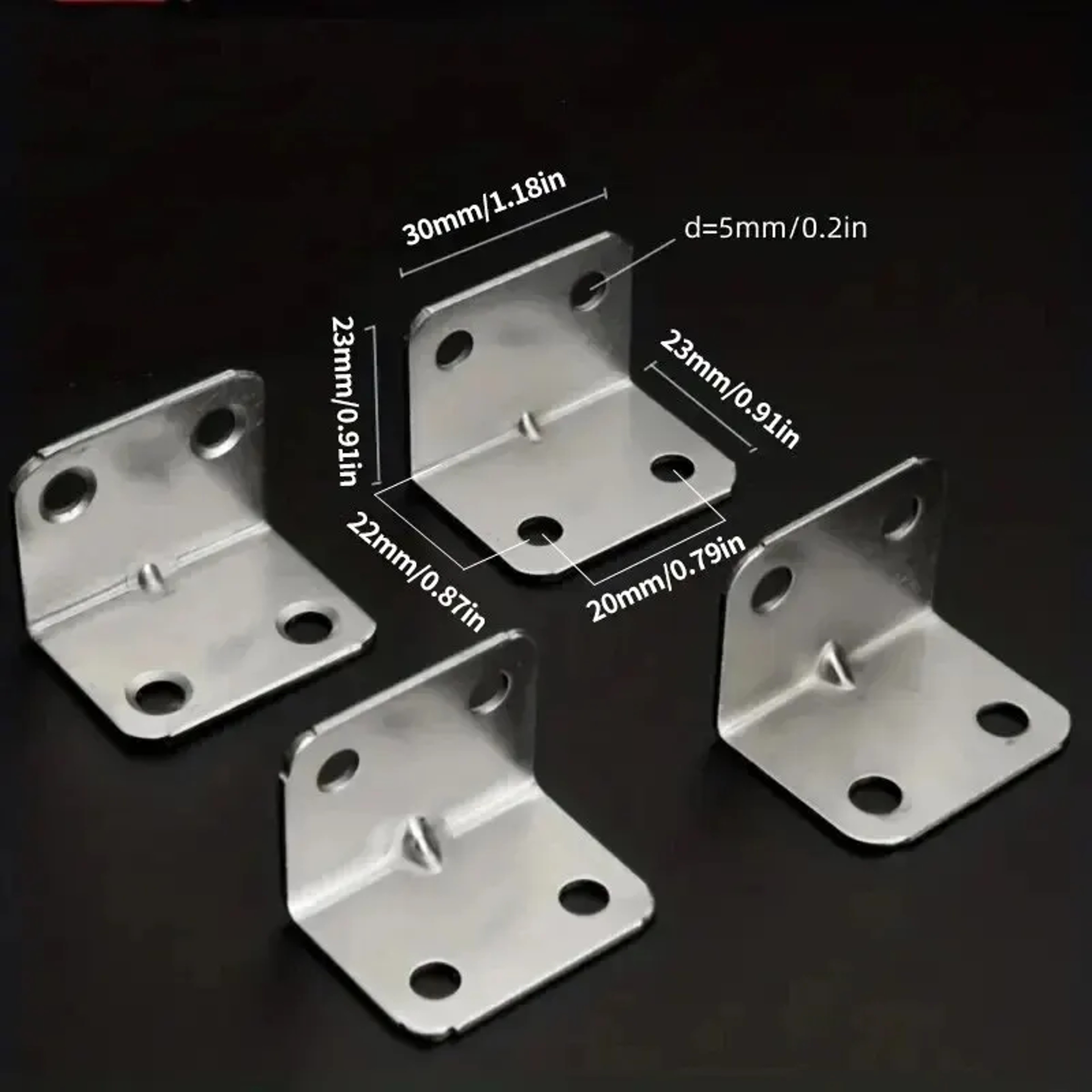 Heavy Duty Angle Iron Bracket Set For Furniture  Cabinets Stainless Steel Fixed Connectors 4