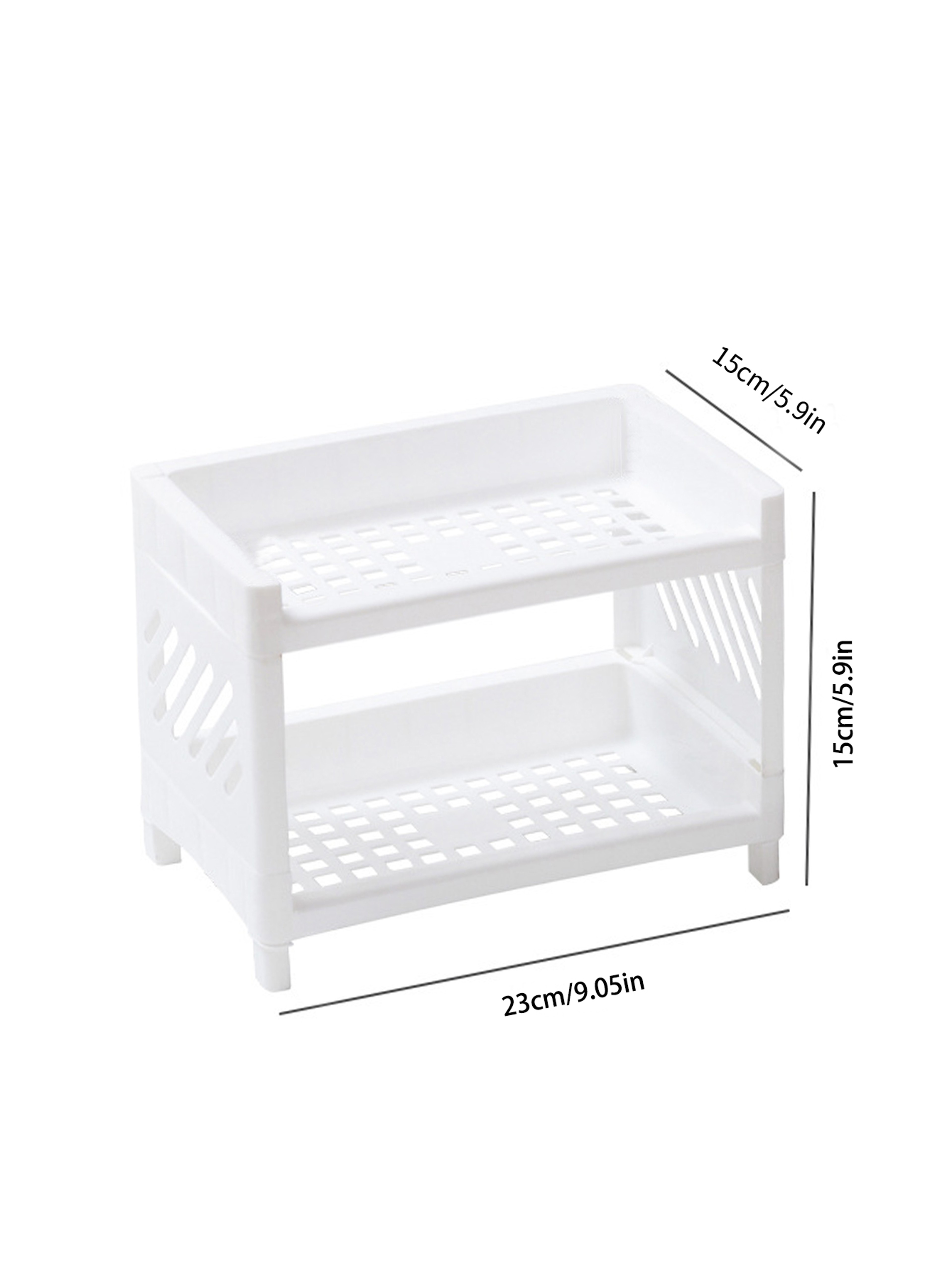 Desktop Double Layer Storage Rack White Organizer For Office Desk Cosmetics  Stationery 5