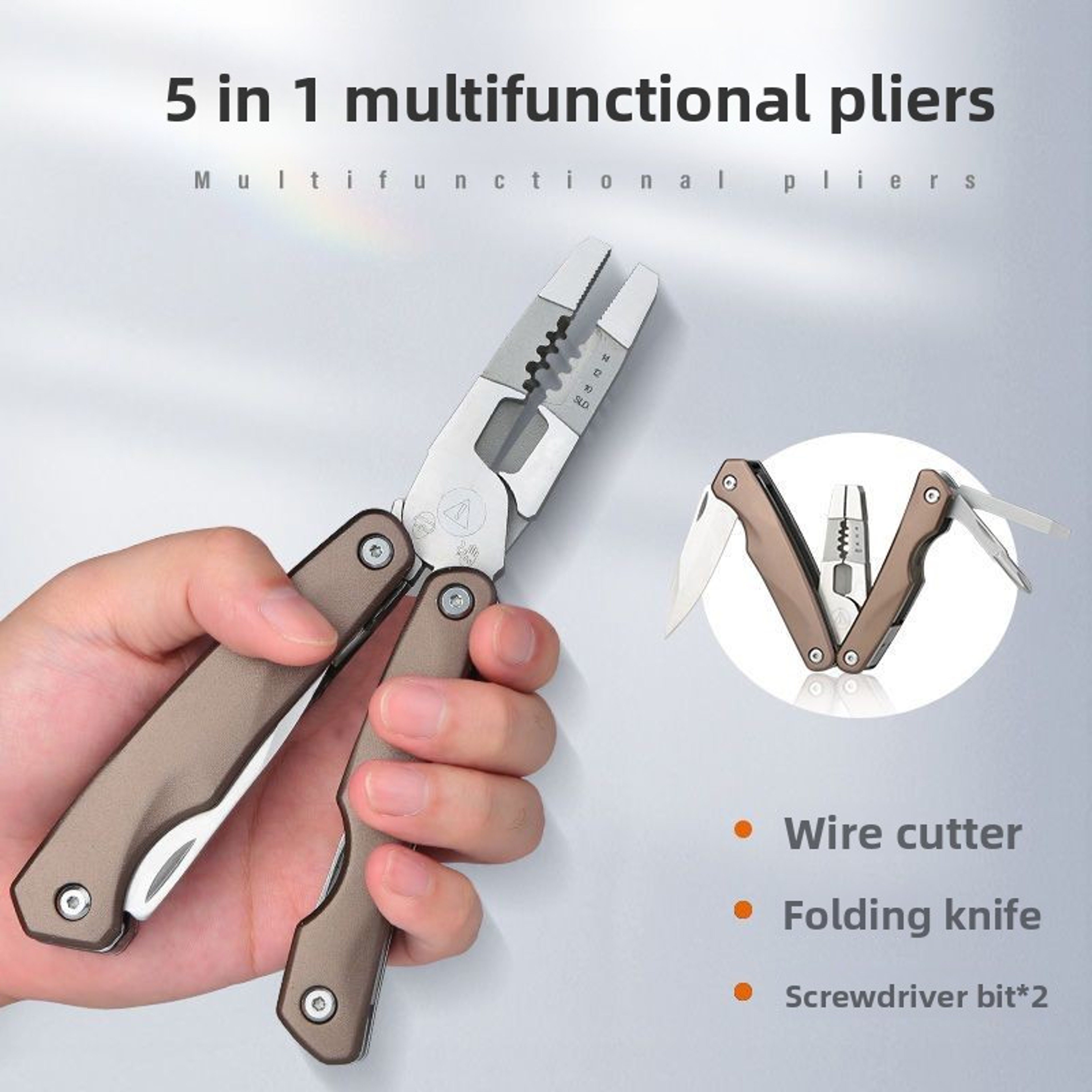 Portable Stainless Steel Folding Multitool Pliers Durable  Multi Functional Utility Tool For Everyd 0