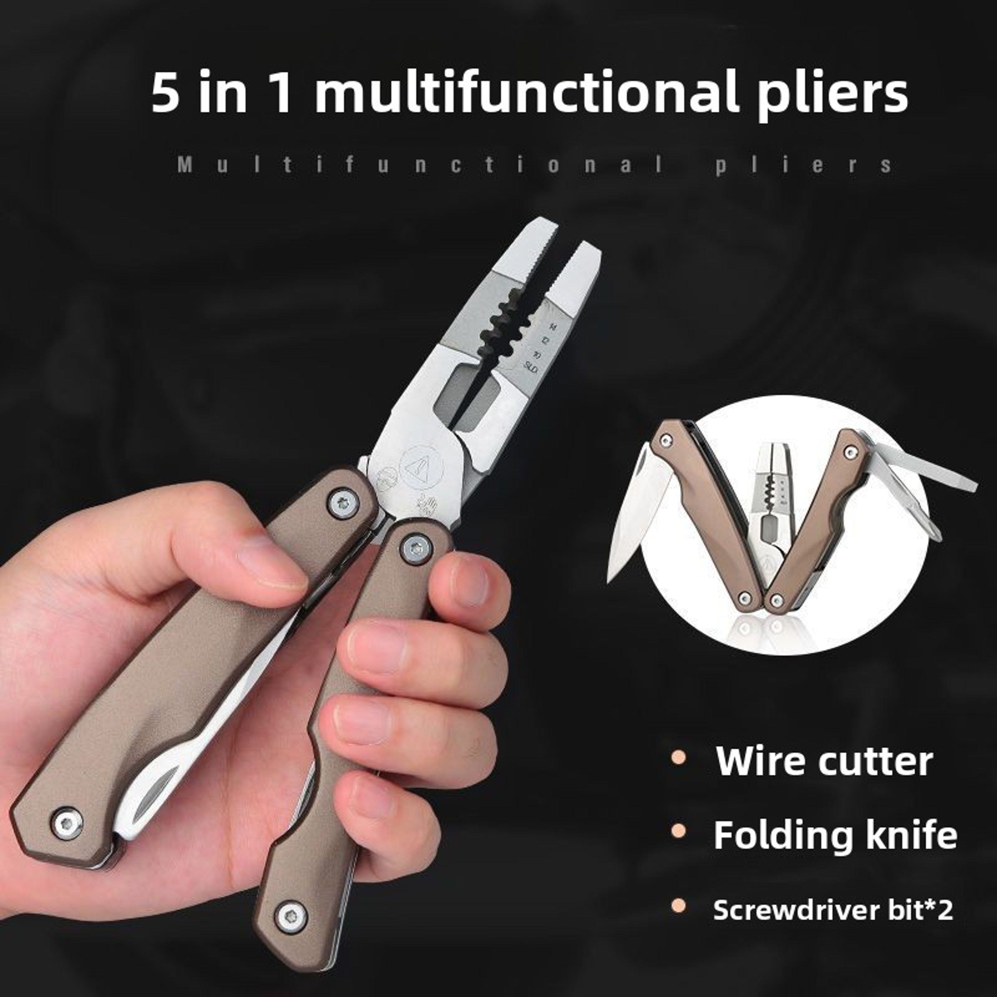 Portable Stainless Steel Folding Multitool Pliers Durable  Multi Functional Utility Tool For Everyd 1